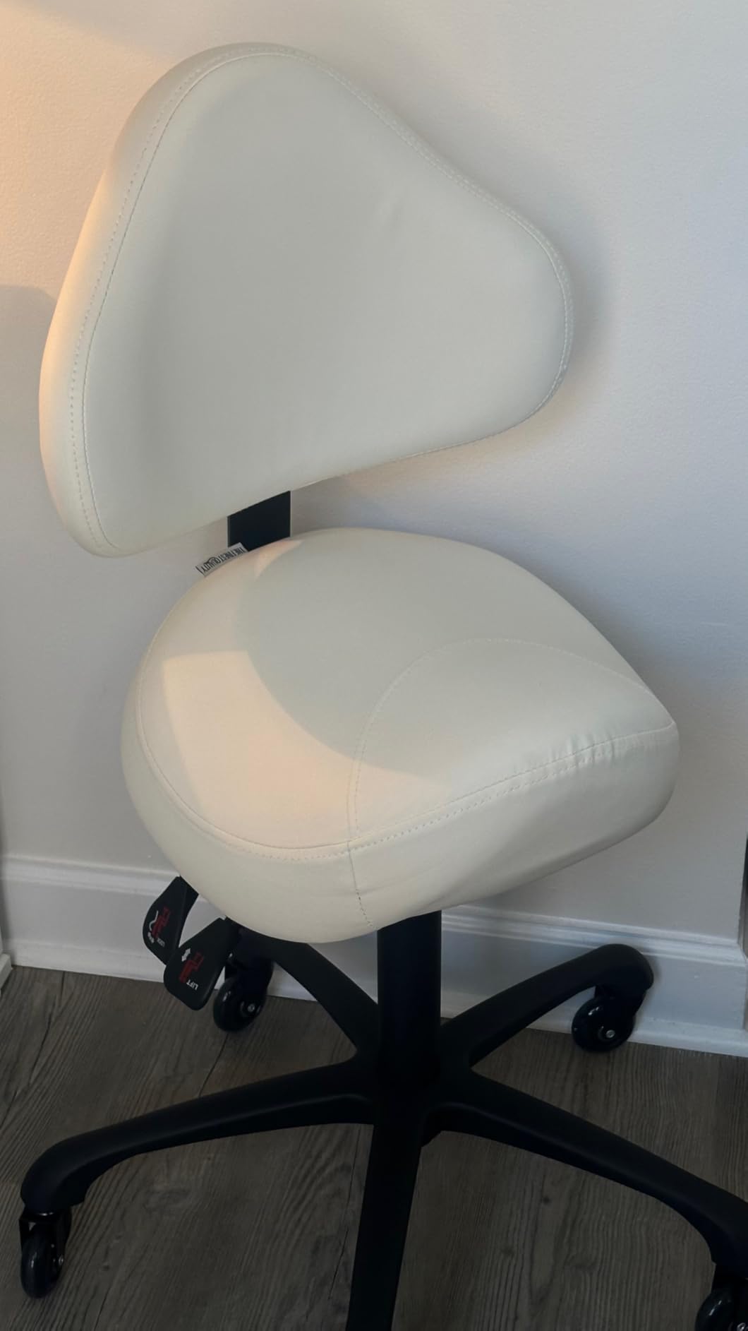 Pneumatic Swivel Rolling Saddle Stool with Wheels and Back Support for Hair Stylist, Hygienist Clinic Spa Massage, Home, Office - 510 KOA (Queen Blue, Standard) customer photo 1
