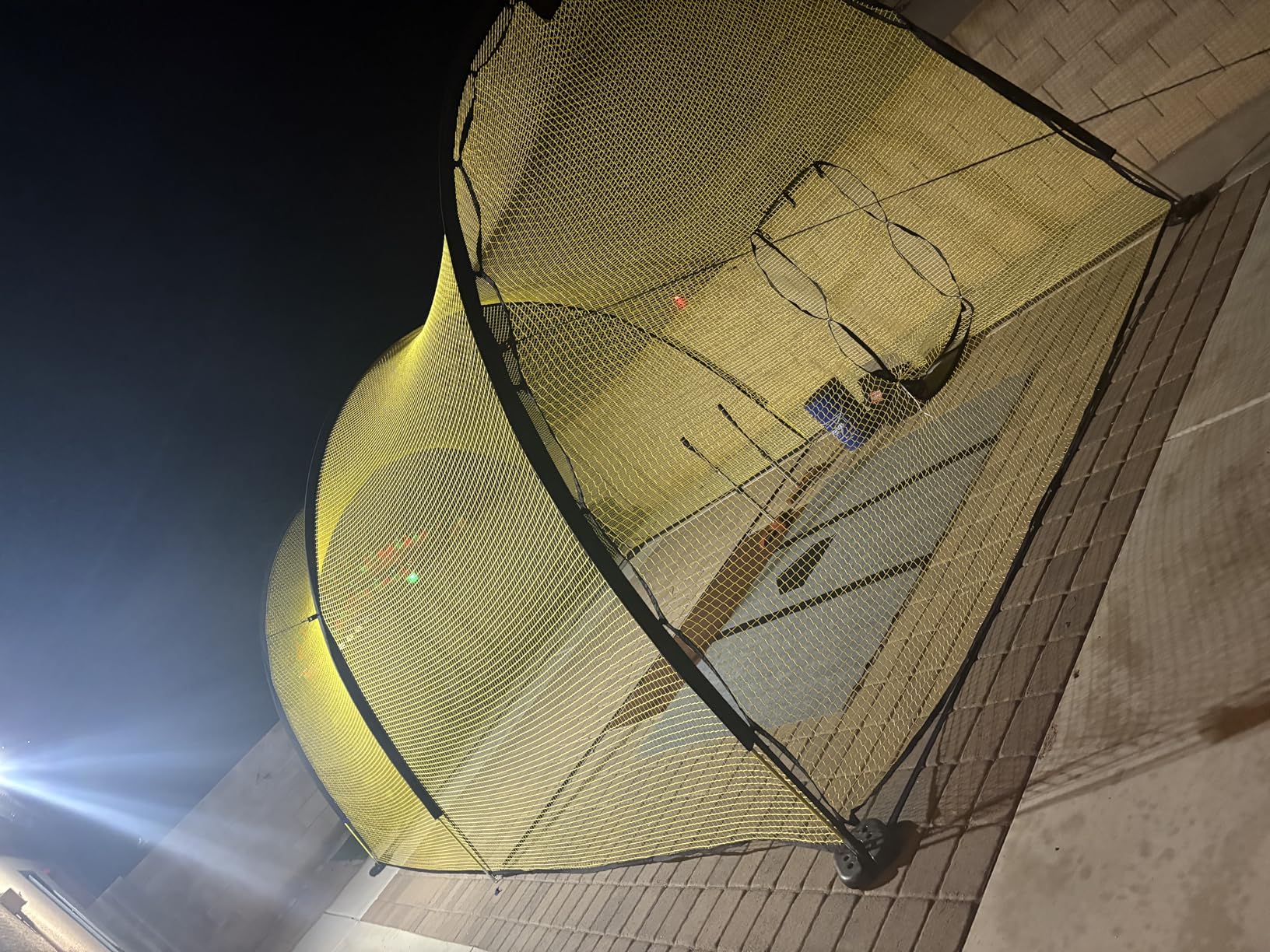 Portable 22ft x 12ft x 8ft Baseball & Softball Batting Cage with Pitching Machine Hole, 3ply 1.25'' Yellow Netting, Secure Steel Poles, 12.7MM Fibreglass Poles, Carry Bag Included customer photo 2
