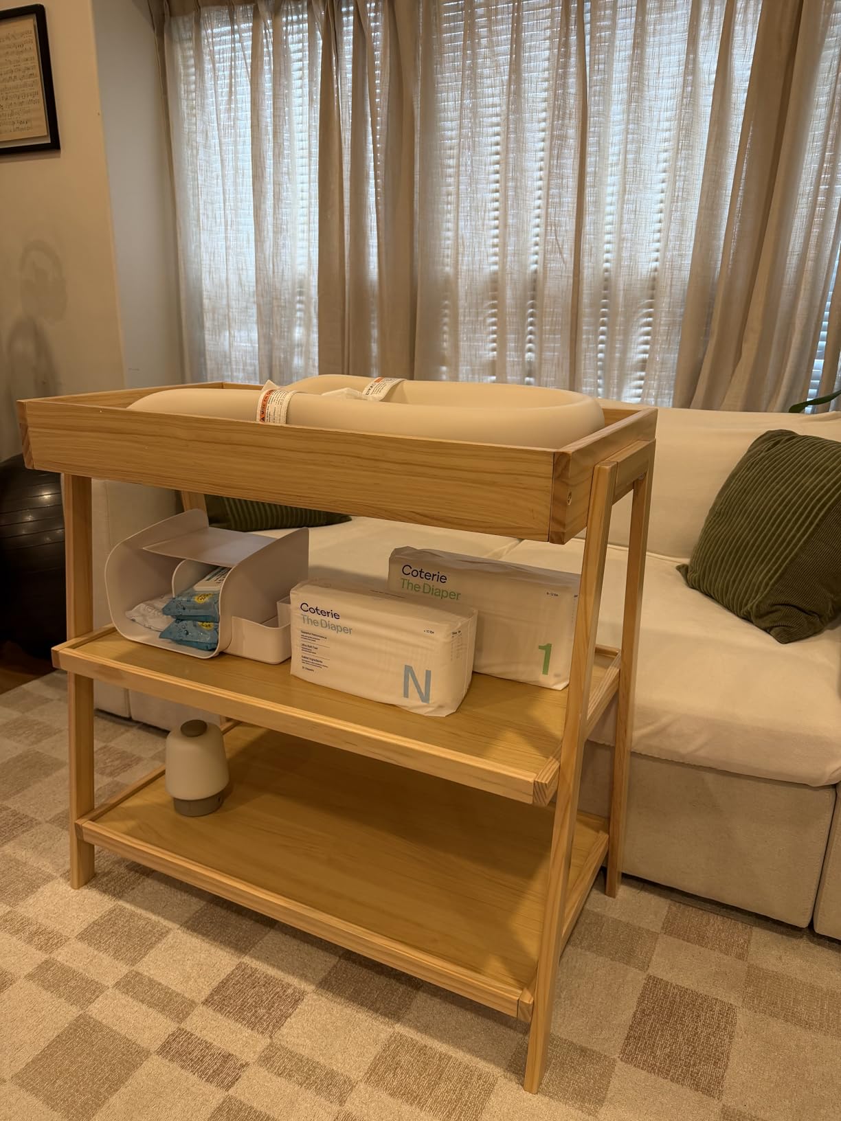 Delta Children Scout Changing Table - Greenguard Gold Certified, Bianca White/Natural customer photo 2