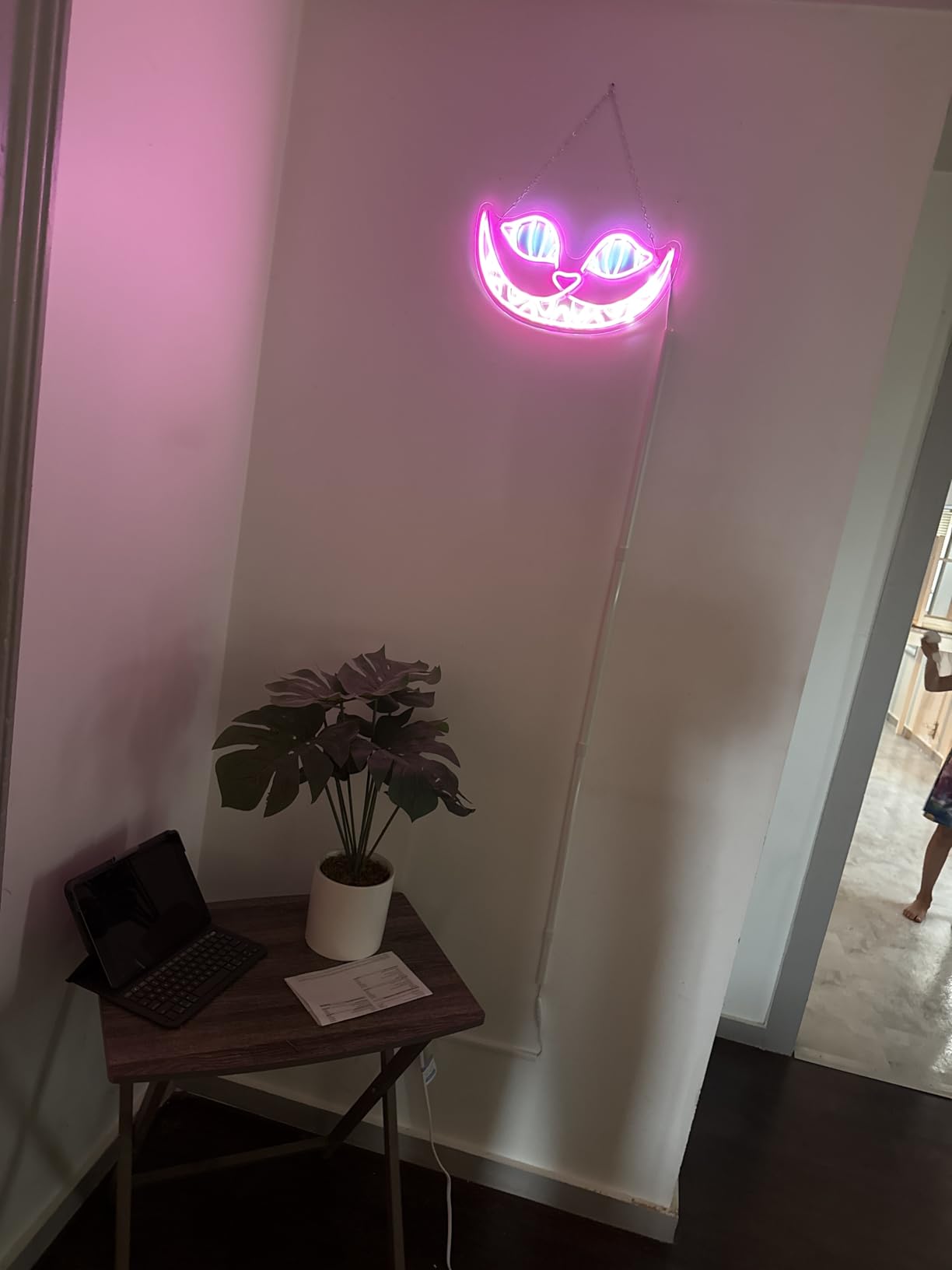Cheshire Cat Neon Signs Alice in Wonderland Neon Light for Wall Art Decor, Smile Cat LED Lights for Dimmable LED Lights for Bedroom Man Cave Party Bar Background Decoration Birthday Gifts customer photo 1