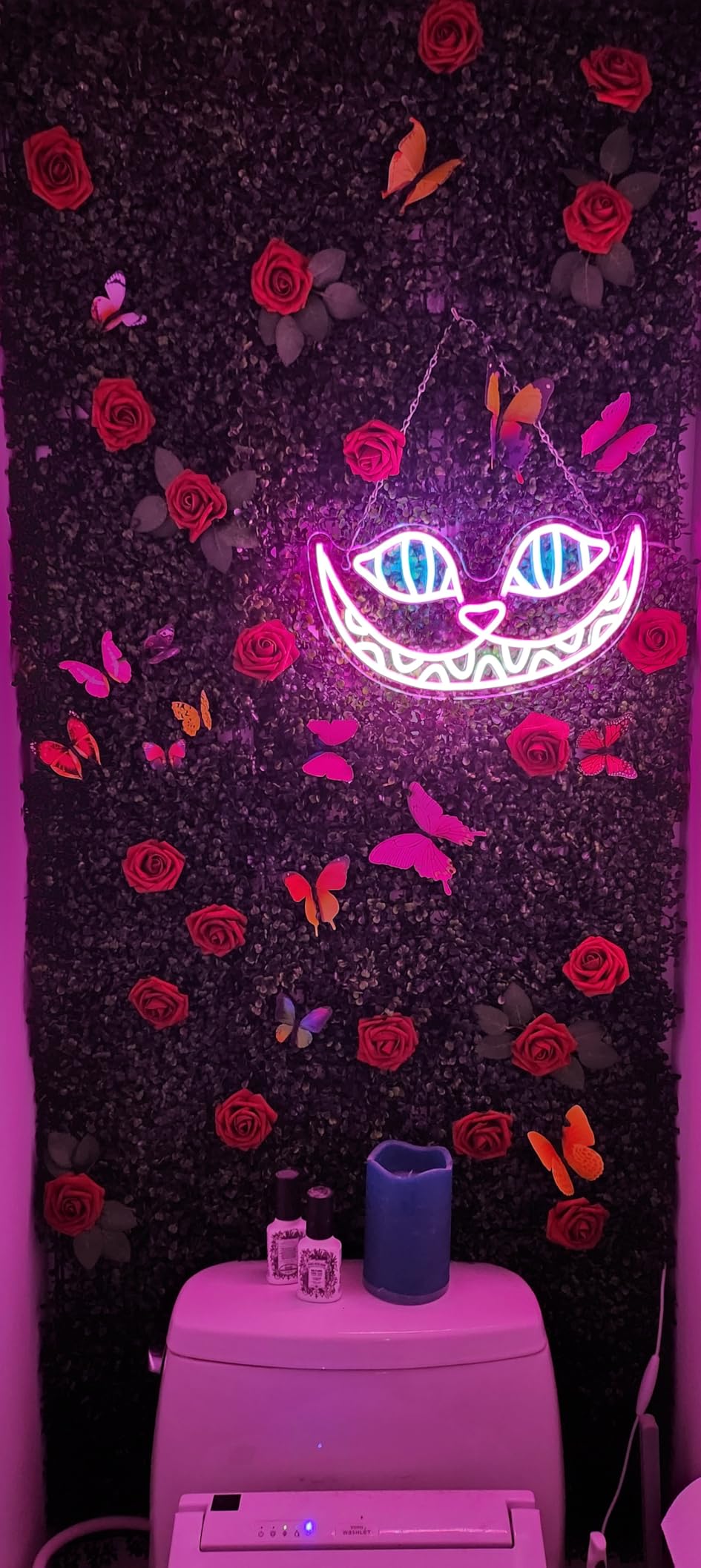 Cheshire Cat Neon Signs Alice in Wonderland Neon Light for Wall Art Decor, Smile Cat LED Lights for Dimmable LED Lights for Bedroom Man Cave Party Bar Background Decoration Birthday Gifts customer photo 2