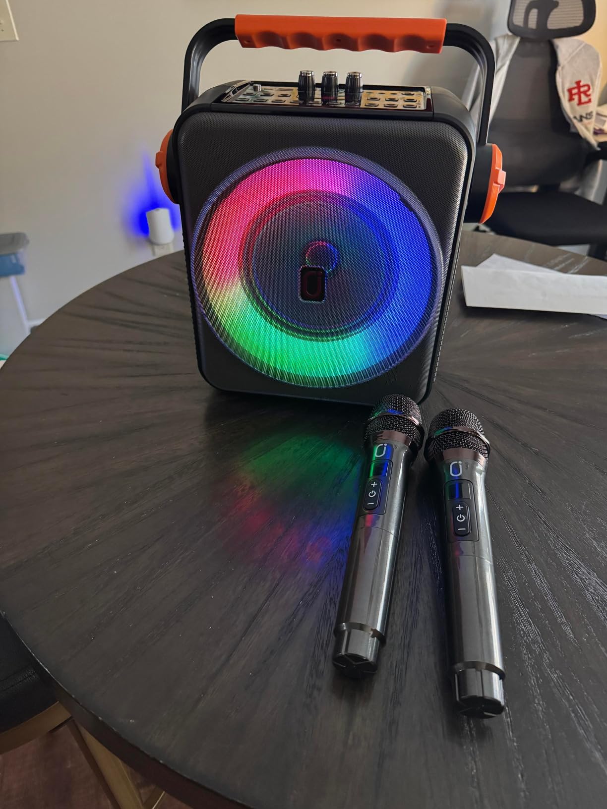 Karaoke Machine, Portable Bluetooth 5.3 Speaker with 2 Wireless Microphones for Adults, PA System with Pitch Correction & Echo Adjustment (200W) customer photo 2