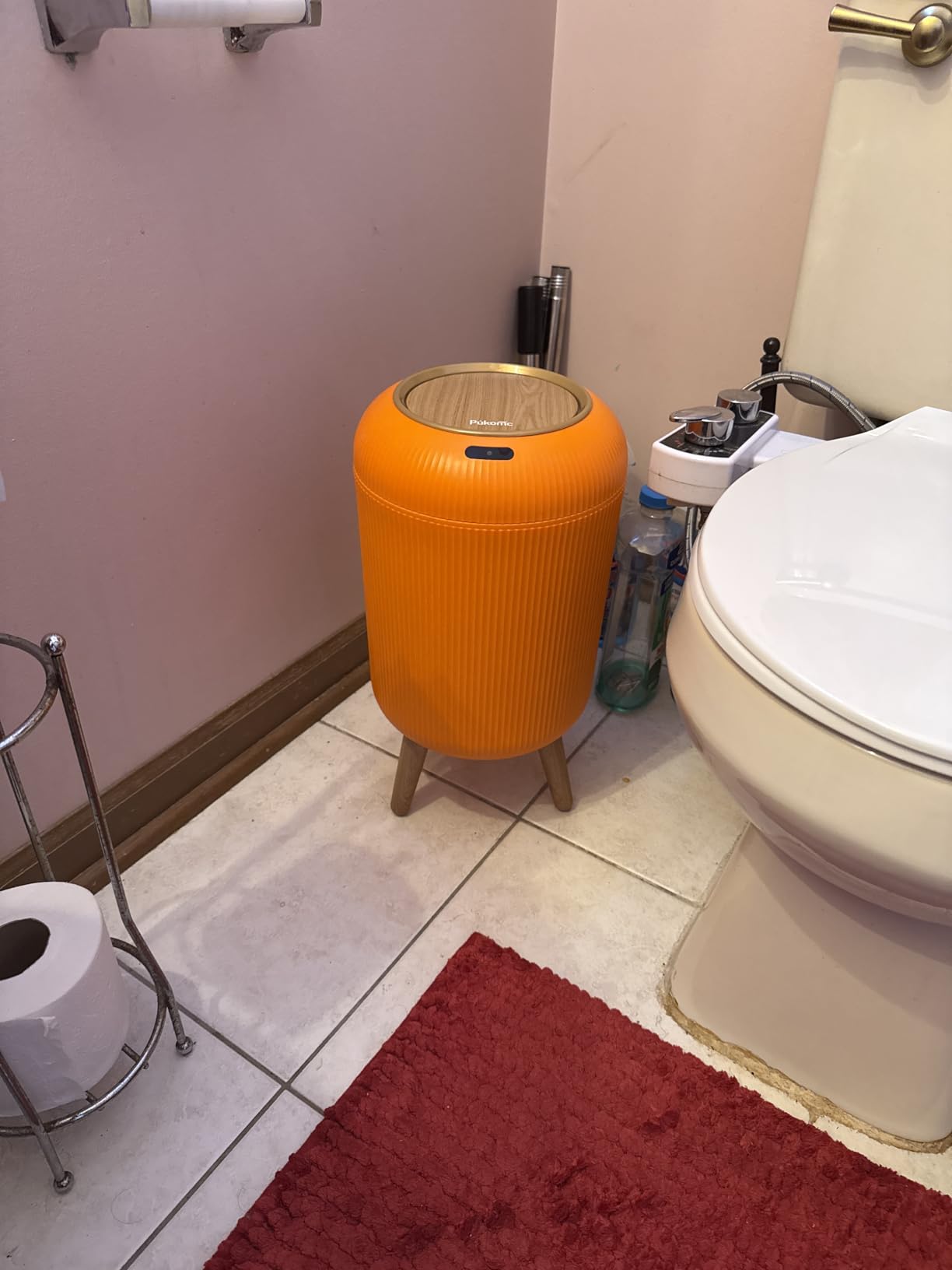 Pukomc Smart Sensor Wastebasket, Convenient and Hygienic Easy to Use, Technology Sensor Waterproof Wastebasket Plastic Trash can for Kitchen, Bathroom, Bedroom, Living Room, Office and Outdoor customer photo 1