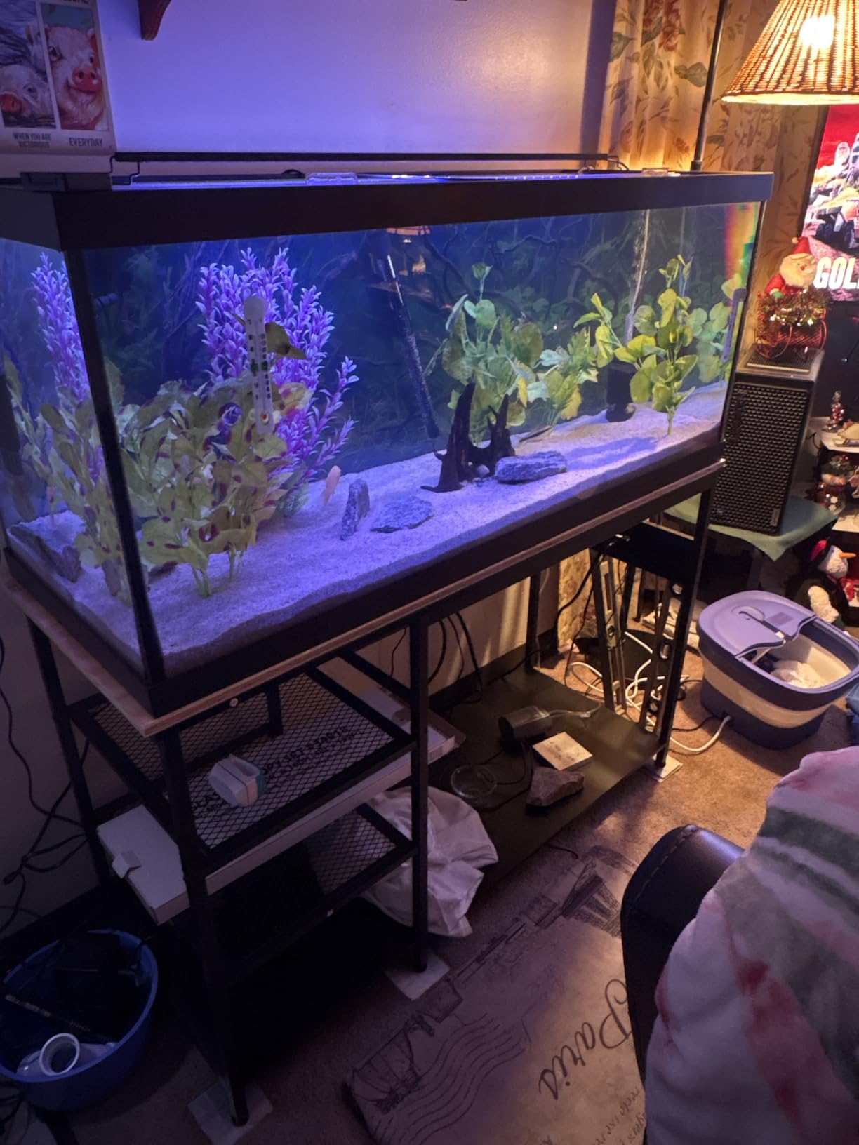 55-75 Gallon Fish Tank Stand: Heavy Duty Aquarium Stand with Power Outlets and Cabinet for Fish Tank Accessories Storage, Metal Frame, 1200LBS Capacity customer photo 2