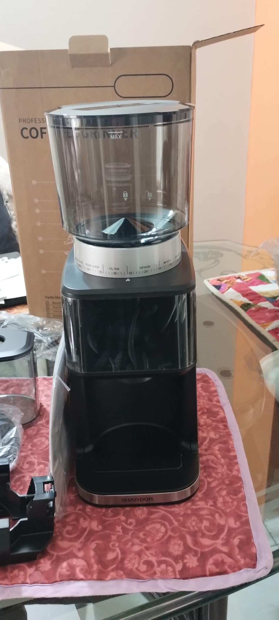 SHARDOR Conical Burr Espresso Coffee Grinder Electric with Precision Timer 2.0, Touchscreen Adjustable Burr Mill with 51 Precise Settings for Home Use customer photo 2