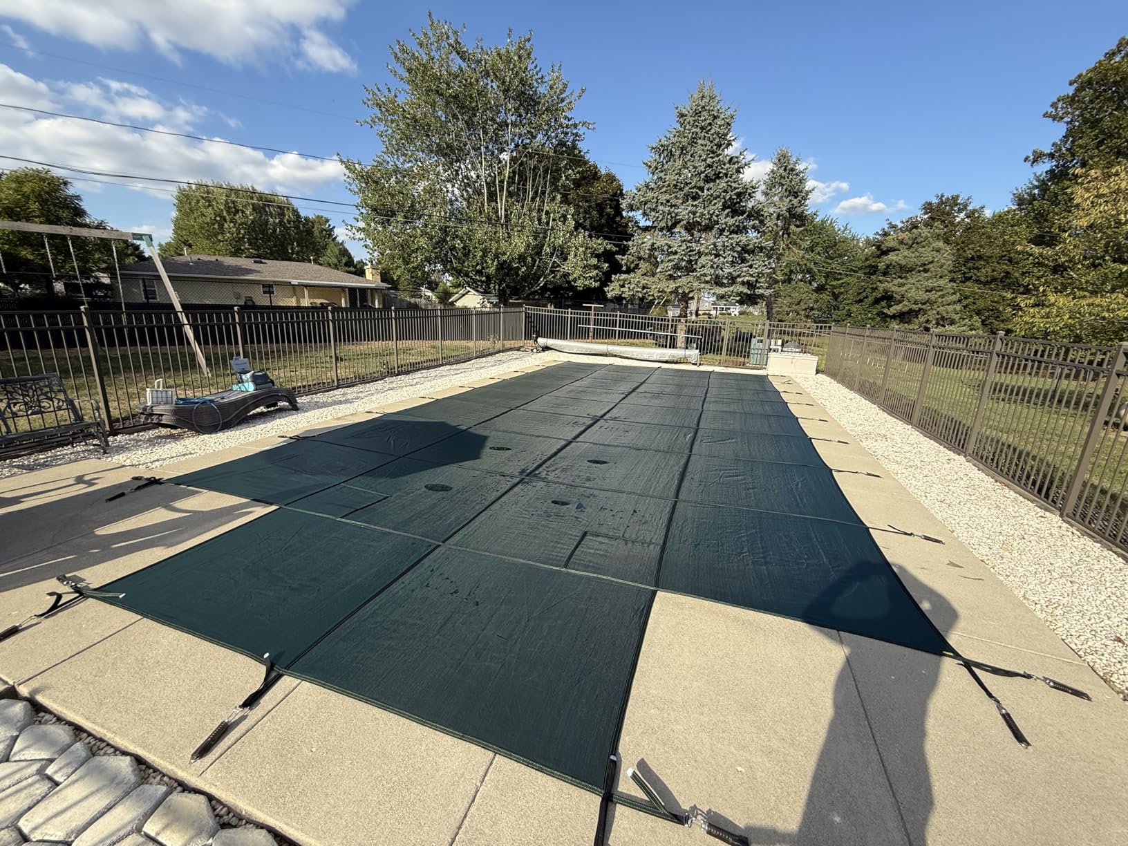 VEVOR Inground Pool Safety Cover 18' x 36' Rectangle with 4x8ft Center End Step, Safety Pool Covers Green Mesh, Triple Stitched, MAX Strength Winter Safety Cover for Children & Pets customer photo 2