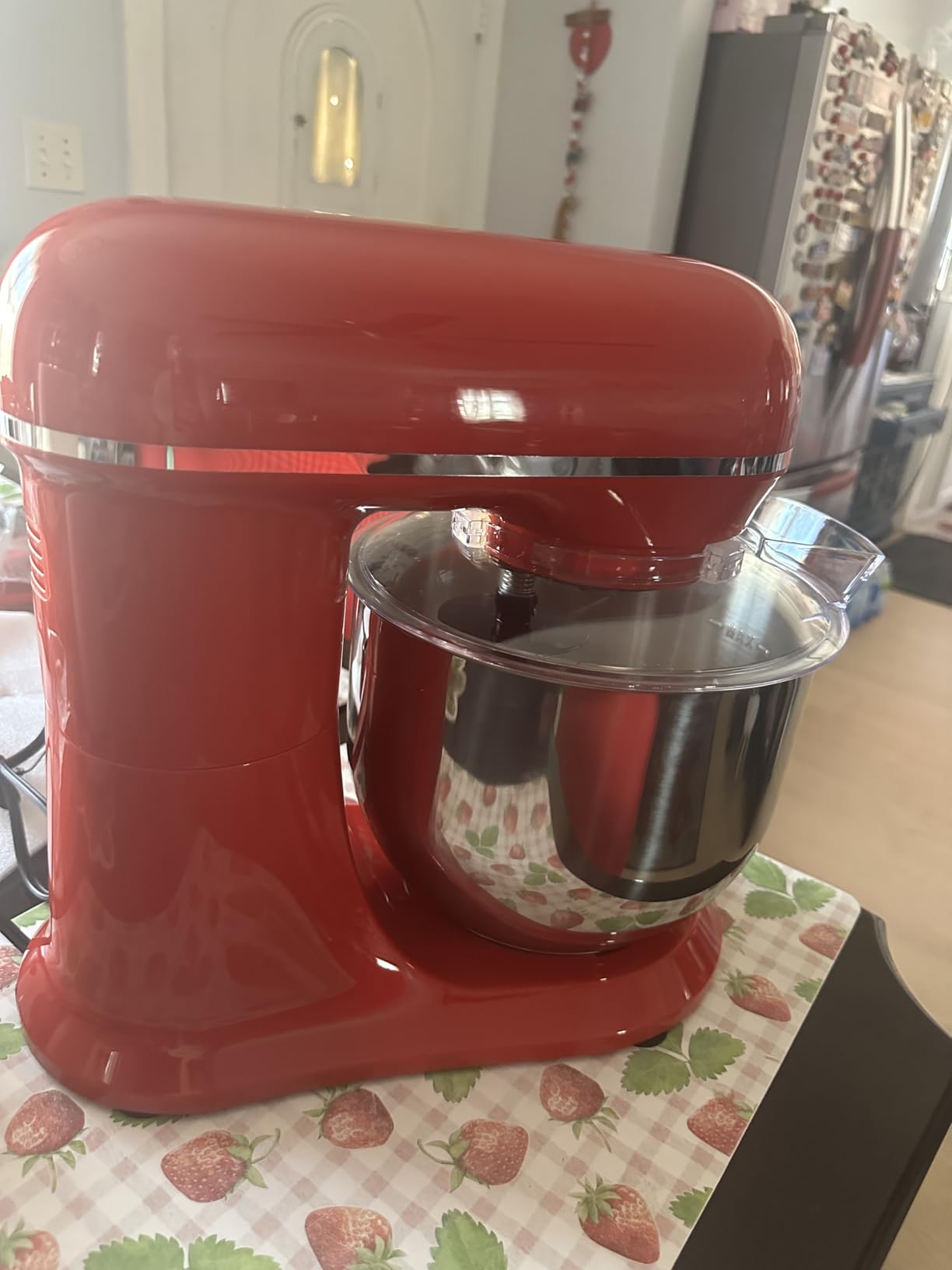 CEBORY 3-IN-1 Electric Stand Mixer, 6.5QT Bowl 660W 10-Speed Kitchen Mixer, Household Food Mixers include Dough Hook, Beater and Whisk, Bread Cake Mixer for Baking and Most Home Cooks, Red customer photo 2
