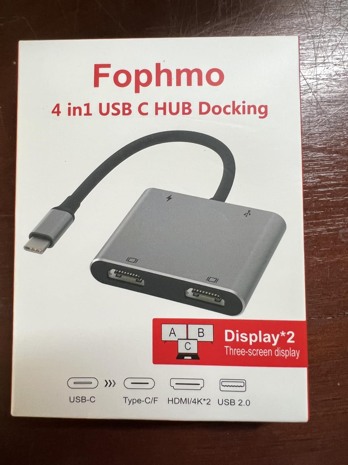 USB C to Dual HDTV Adapter, Fophmo 4K@60Hz HDTV Splitter Extend Display for Dual Monitors, macOS Only Allows Mirror Mode, Windows Allows Multi-Monitor Display 3 Separate Screens for 100W PD,USB-A Port customer photo 1