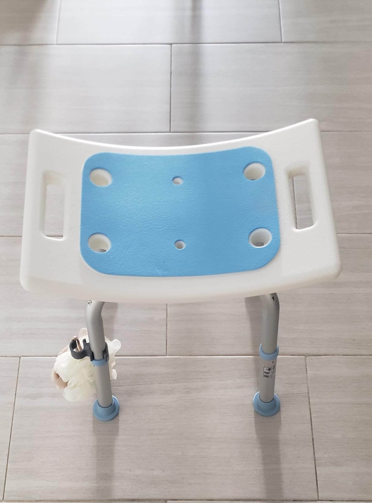 HOMLAND Shower Chair for Inside Shower, 400 lbs Adjustable Shower Stool with Suction Feet, Shower Seat for Inside Tub Bathroom Bench Bath Chair for Elderly and Disabled - Light Blue customer photo 2