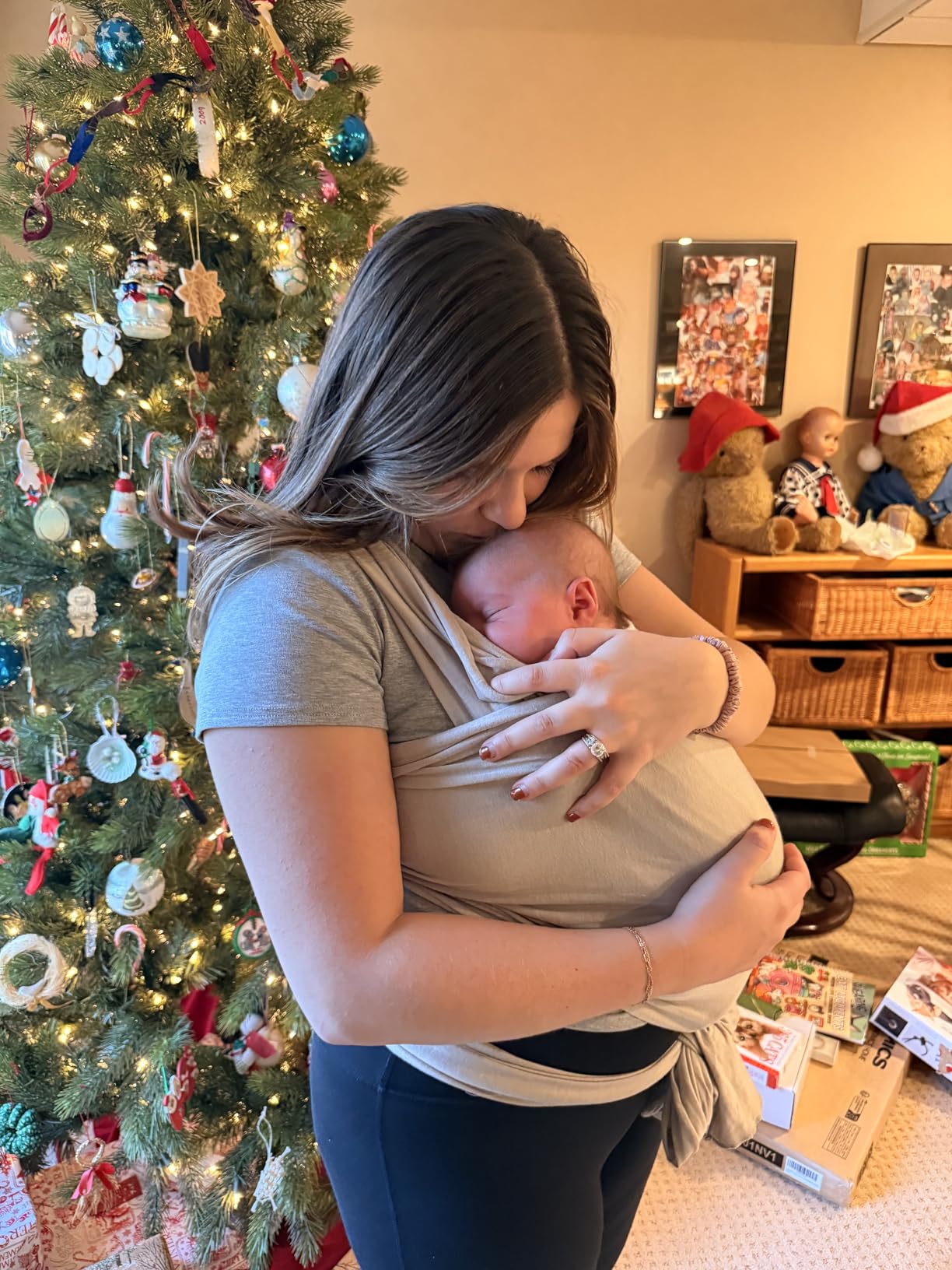 Solly Baby Wrap, Buttery-Soft Baby Carrier Newborn to Toddler 8-25 Lbs., Lightweight & Hands-Free Infant Sling Wrap, Breathable Summer Carrier, Baby Wearing & Postpartum Essential, New Mom Gift, Spelt customer photo 2