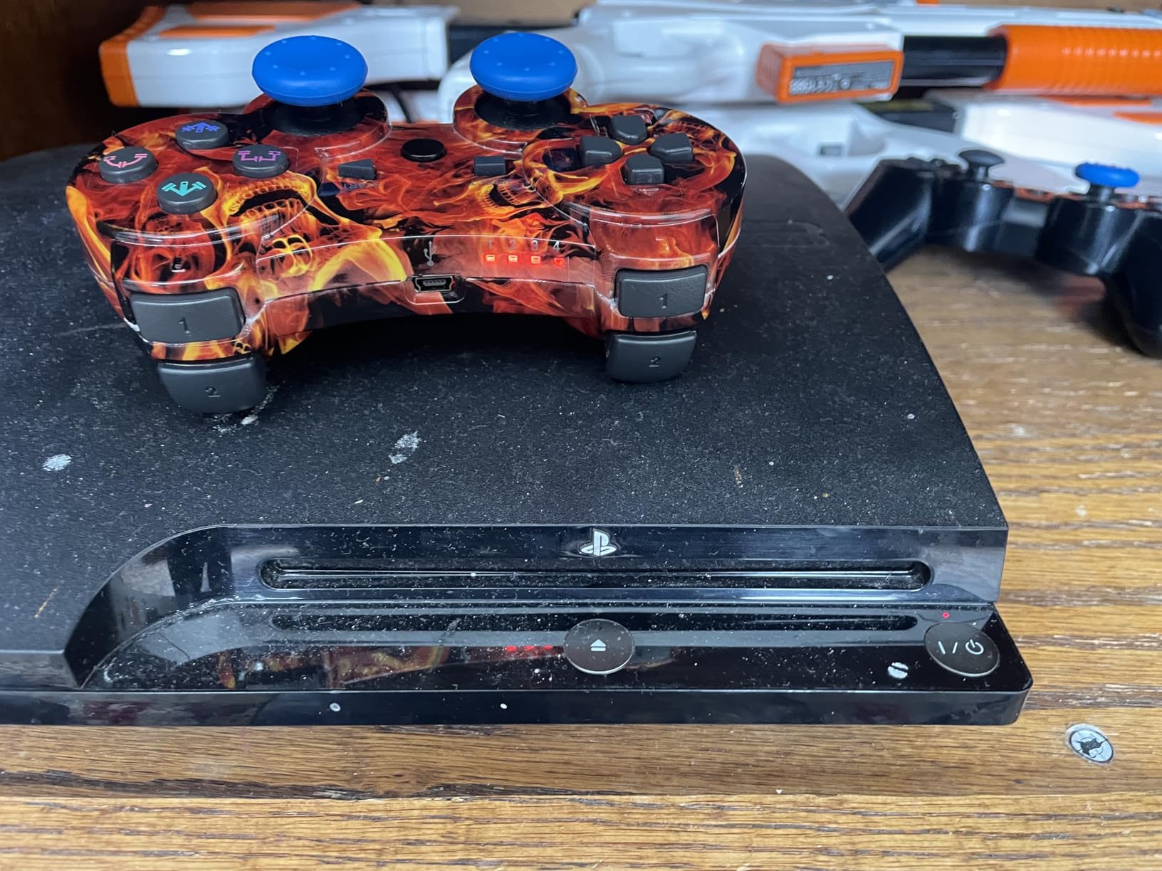 CHENGDAO Controller for PS3 2 Pack for PlayStation 3 High-Performance Wireless Controller with Double Vibration Motion Control (Flame&Wolf) customer photo 2