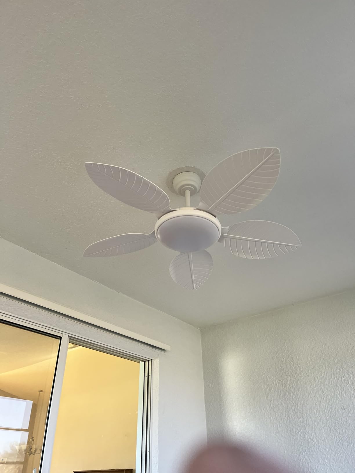 52 Inch Tropical Ceiling Fans with Lights and Remote, Palm Leaf Waterproof Outdoor Ceiling Fan for Patios Porches Gazebos, Wet Rated, Glass Lampshade, Quiet DC Motor, Brown customer photo 1
