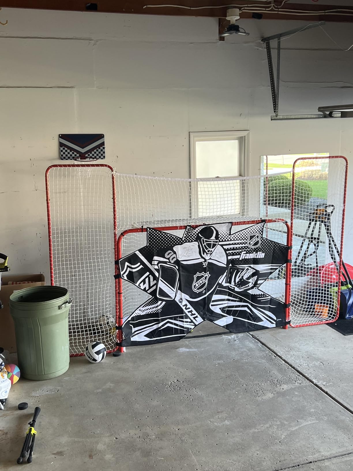 VEVOR Hockey Goal with Backstop and Targets, Street Steel Hockey Net, 72