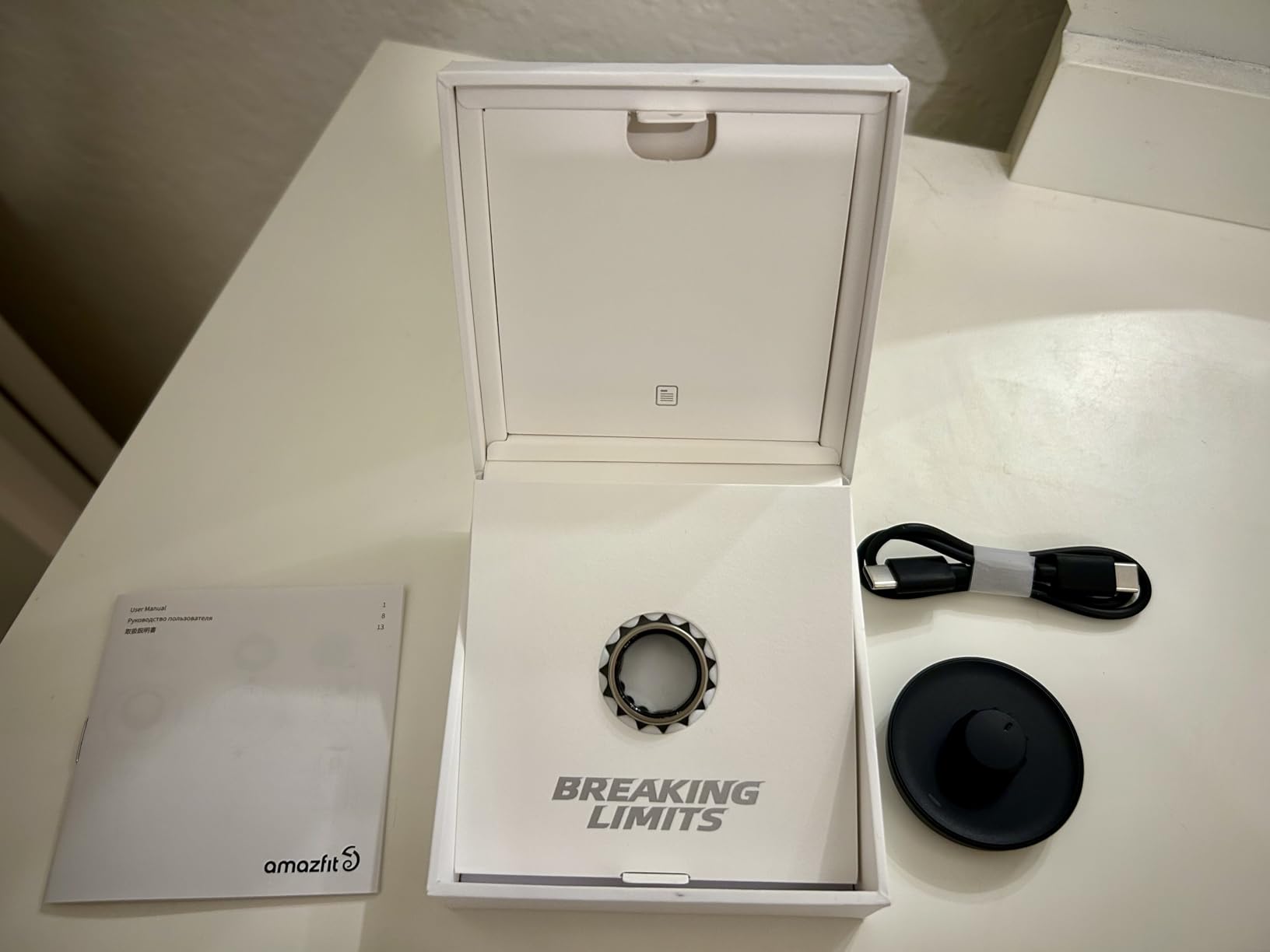 Helio Smart Ring Health Tracker, Fitness Tracker Ring, No Subscription, Monitors Sleep, Heart Rate & Stress, Titanium Alloy, Fast 1.4-Hr Charging, Water-Resistant, Size Before You Buy (Size 8) customer photo 1