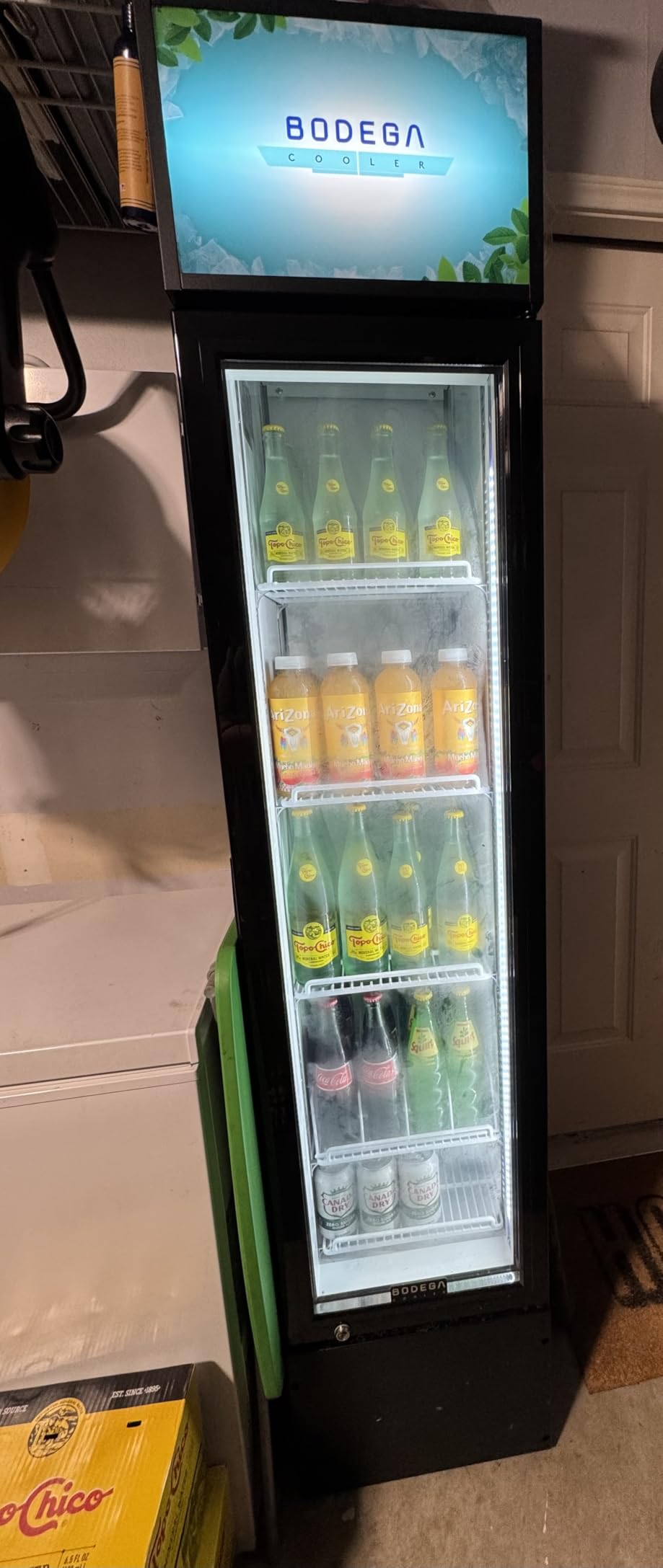 BODEGACOOLER Commercial Merchandiser Refrigerator, 2 Glass Door Display Refrigerator, 27.02 Cu.Ft Upright Beverage Display Cooler with Soft LED Light, Adjustable Shelves, 4 Strong Castors(Black) customer photo 1