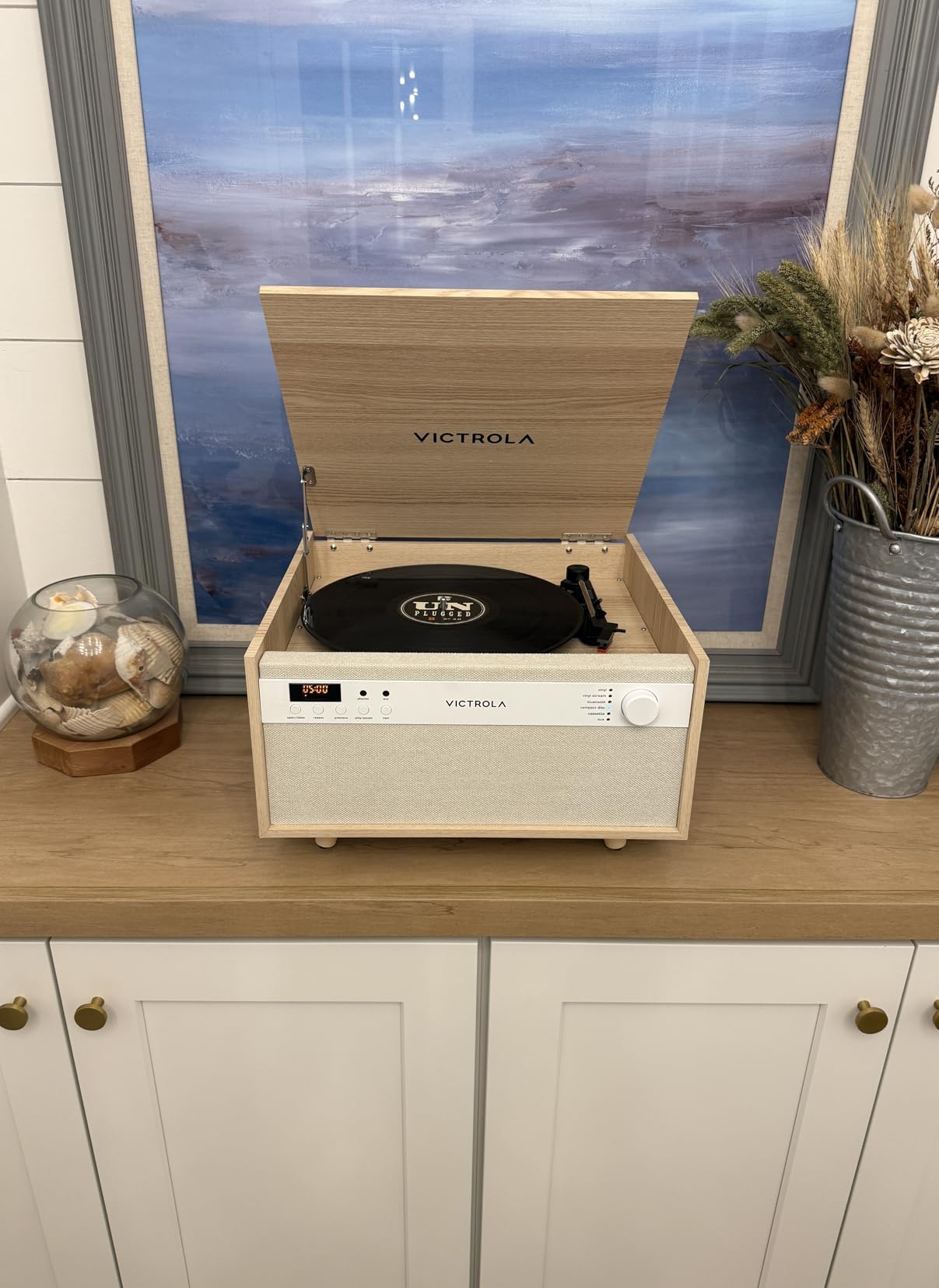 Victrola Century 6-in-1 Vinyl Record Player & Music Center - 3-Speed Turntable, CD & Cassette Player, VINYLSTREAM, Bluetooth & 3.5mm Aux, Record Player with Speakers, Mid Century Design (Walnut) customer photo 2