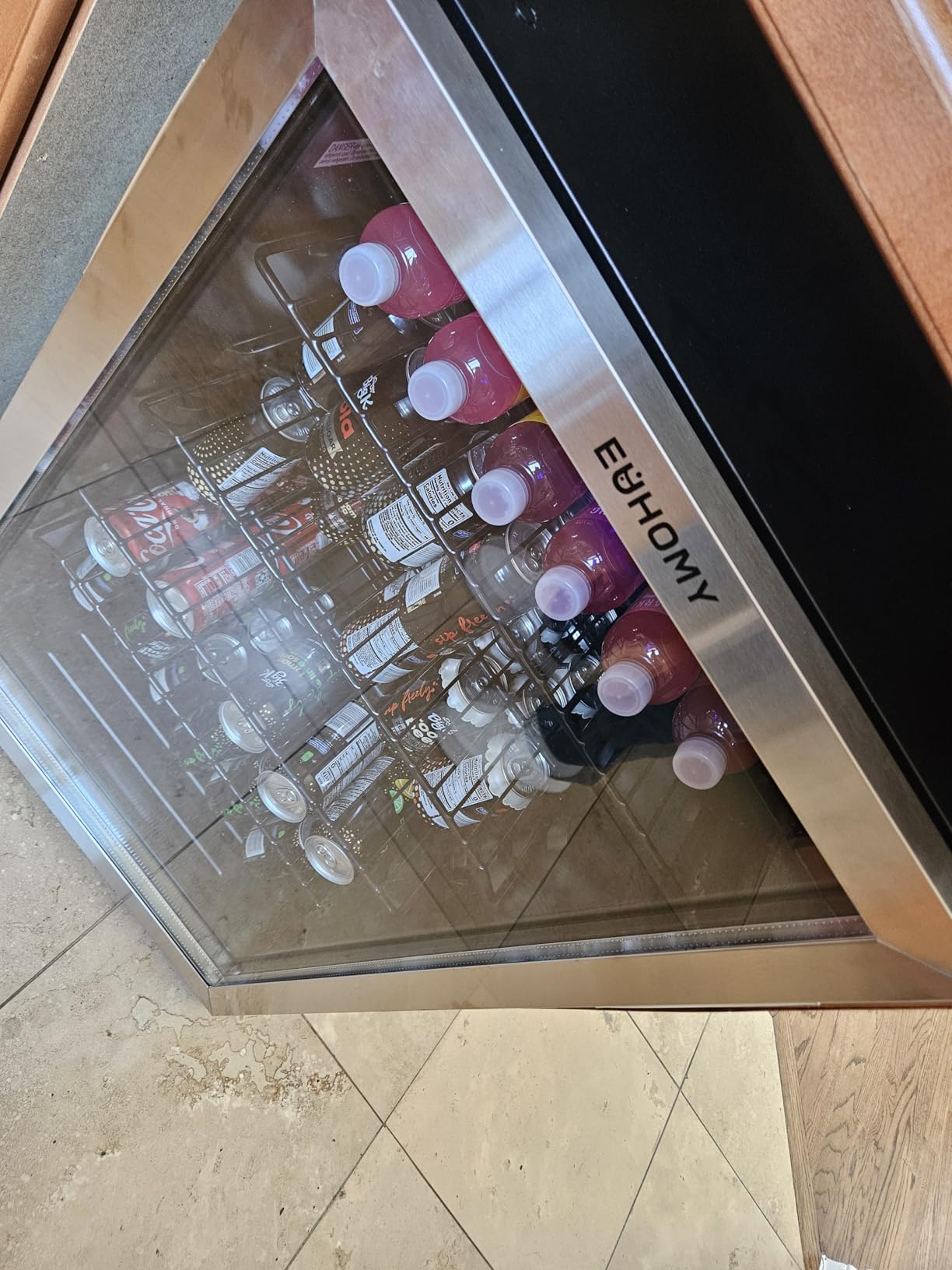 EUHOMY 4.5 Cu.ft Beverage Refrigerator and Cooler, 145 Can Mini Fridge with Glass Door for Soda Beer Wine customer photo 2