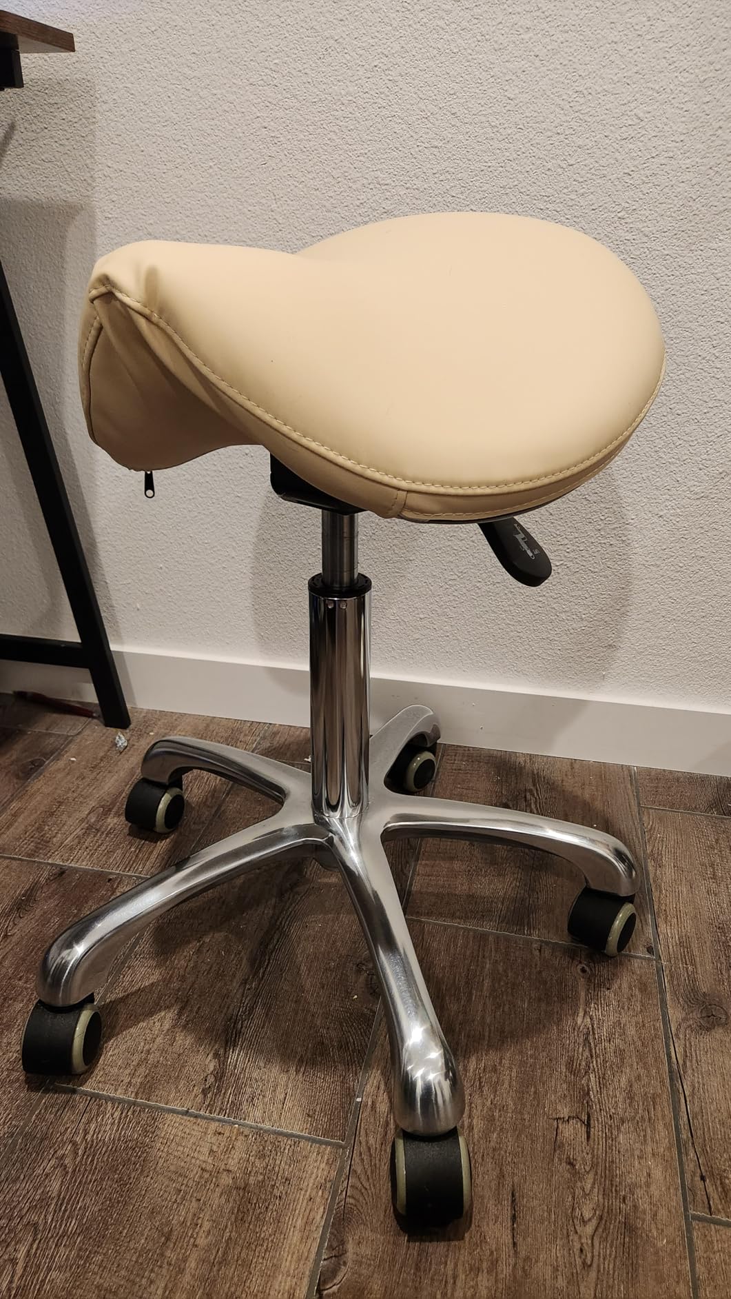 Saddle Stool with Wheels, 3-Way Function Rolling Stool with Back Support, Ergonomic Stool Saddle Stool for Hair Stylist for Dentist Salon Tattoo customer photo 1