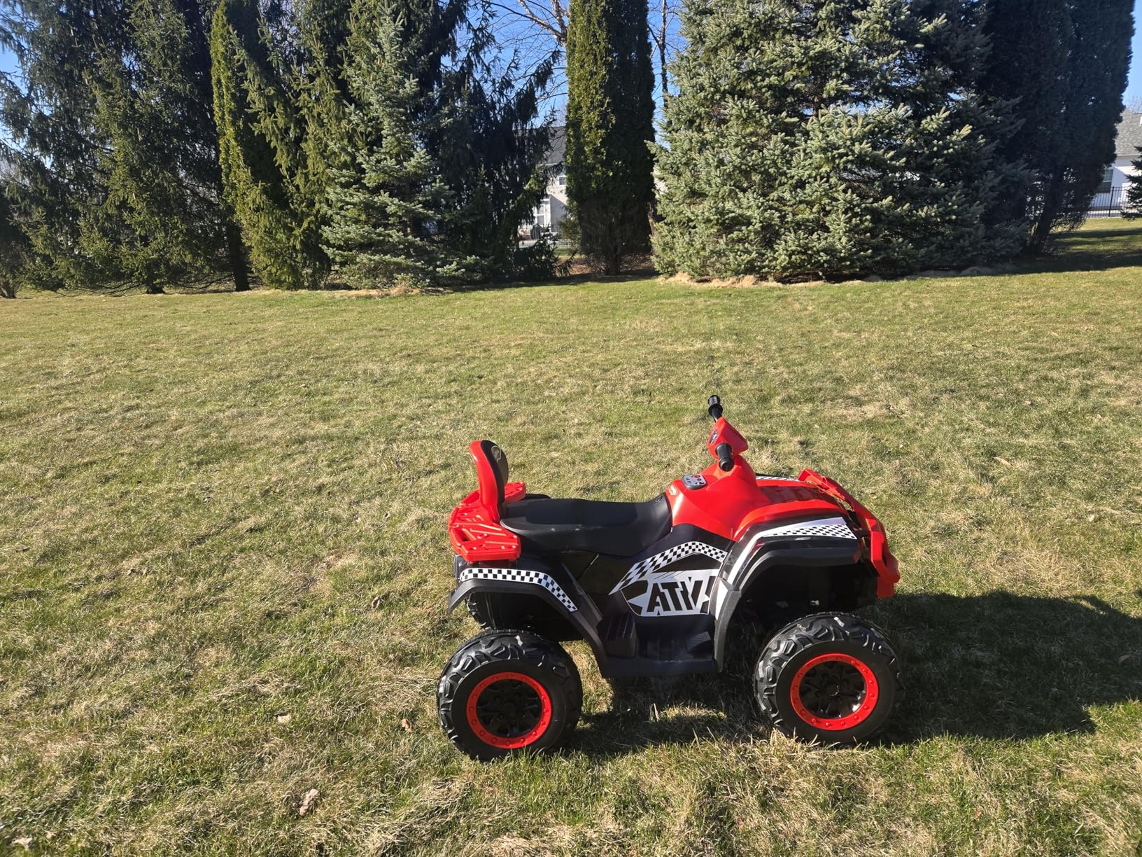 ELEMARA 24V 2 Seater Ride on ATV for Big Kids,Electric 4 Wheeler Kid Quad,Kids ATV Ride on 4 Wheeler with Total 400W Motors, 5mph Max Speed, LED Headlights, Music,Ride On Toys for Big Children, Red customer photo 2