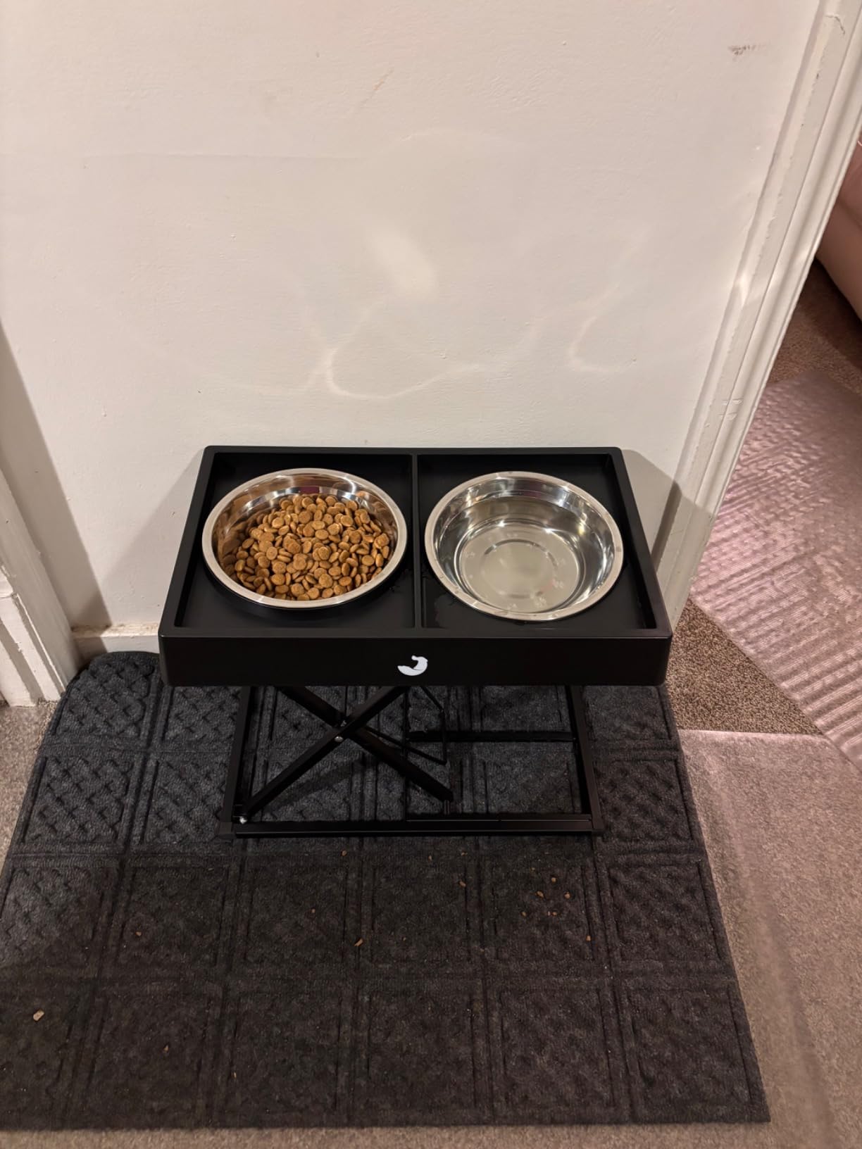 Taglory Metal Elevated Dog Bowls Stand for Large Breeds, 9 Height-Adjustable Raised Dog Bowl with 2 Stainless Steel Bowls(6 Cup), Anti-Slip Pads, 9
