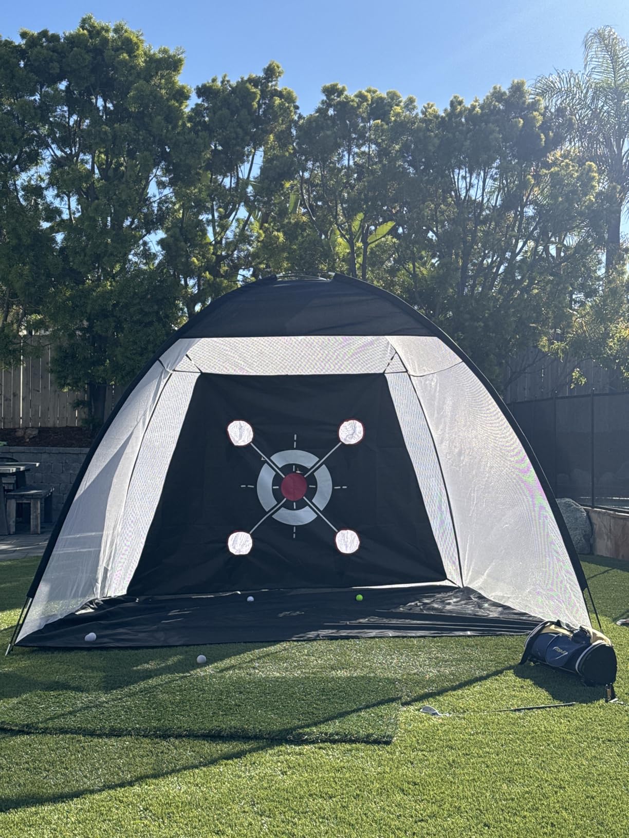 Golf Net with Practice Mat,Golf Hitting Aid Nets 10x7FT for Backyard Driving Chipping Training Swing with Target Mat Balls for Outdoor Indoor, Gifts for Men Dad Him and Golfer customer photo 2