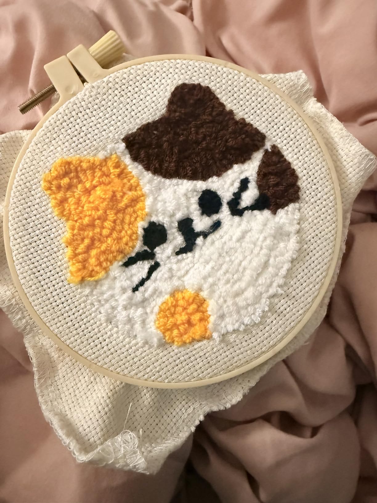 Morledoa Punch Needle Coasters Kit, Punch Needle Kits Adults Beginner, Cat Coasters Kit with Adhesive Felt, Yarns, Embroidery Hoop, Instruction customer photo 1