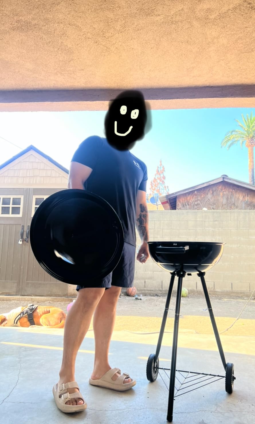 Joyfair Kettle Charcoal Grill (18 Inch), Outdoor Barbecue Grill for Camping/Backyard/Tabletop Grilling, Portable Round Smoker with Wheels, Enameled Lid & Fire Bowl, Dual Venting System, Black customer photo 1