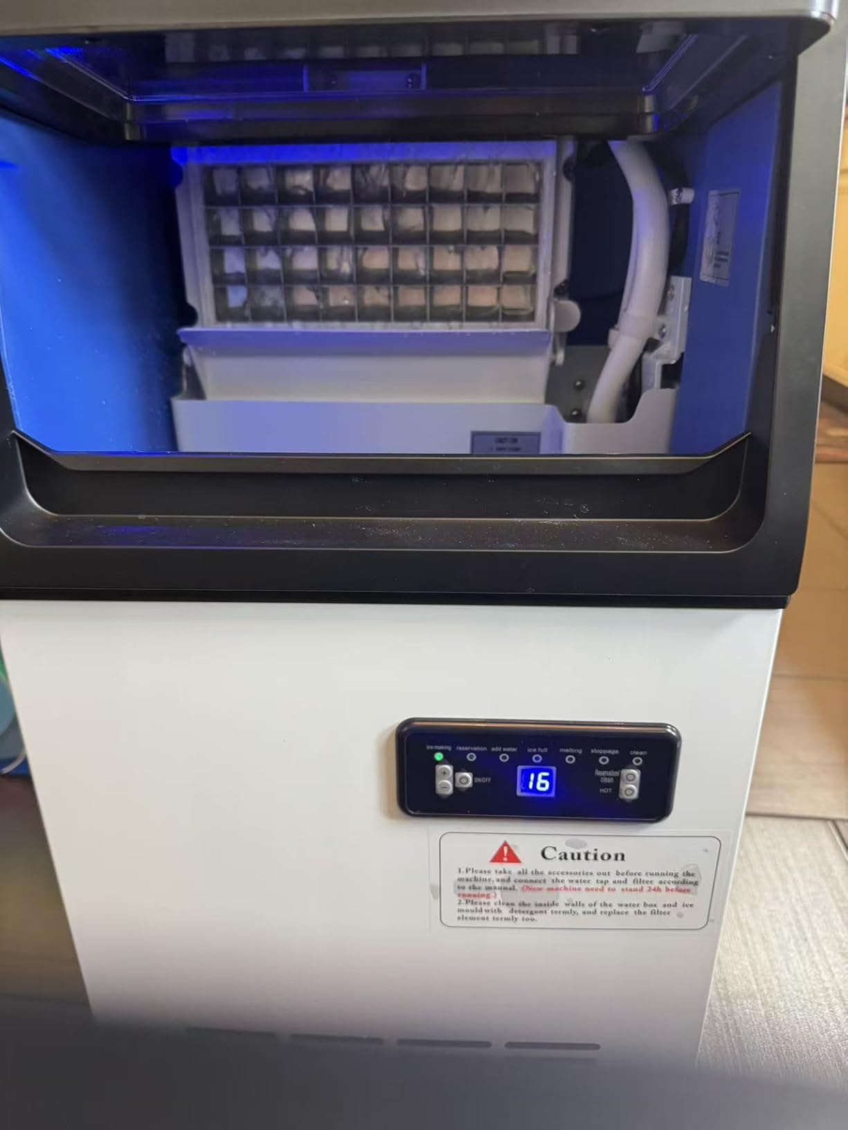 Ice Machine Commercial Ice Maker Machine Large Industrial Stainless Steel Freestanding Ice Machine 485Lbs/24H with 400LBS Storage Bin Ice Ready in 7-12 Mins, Clear Cube Ice customer photo 2