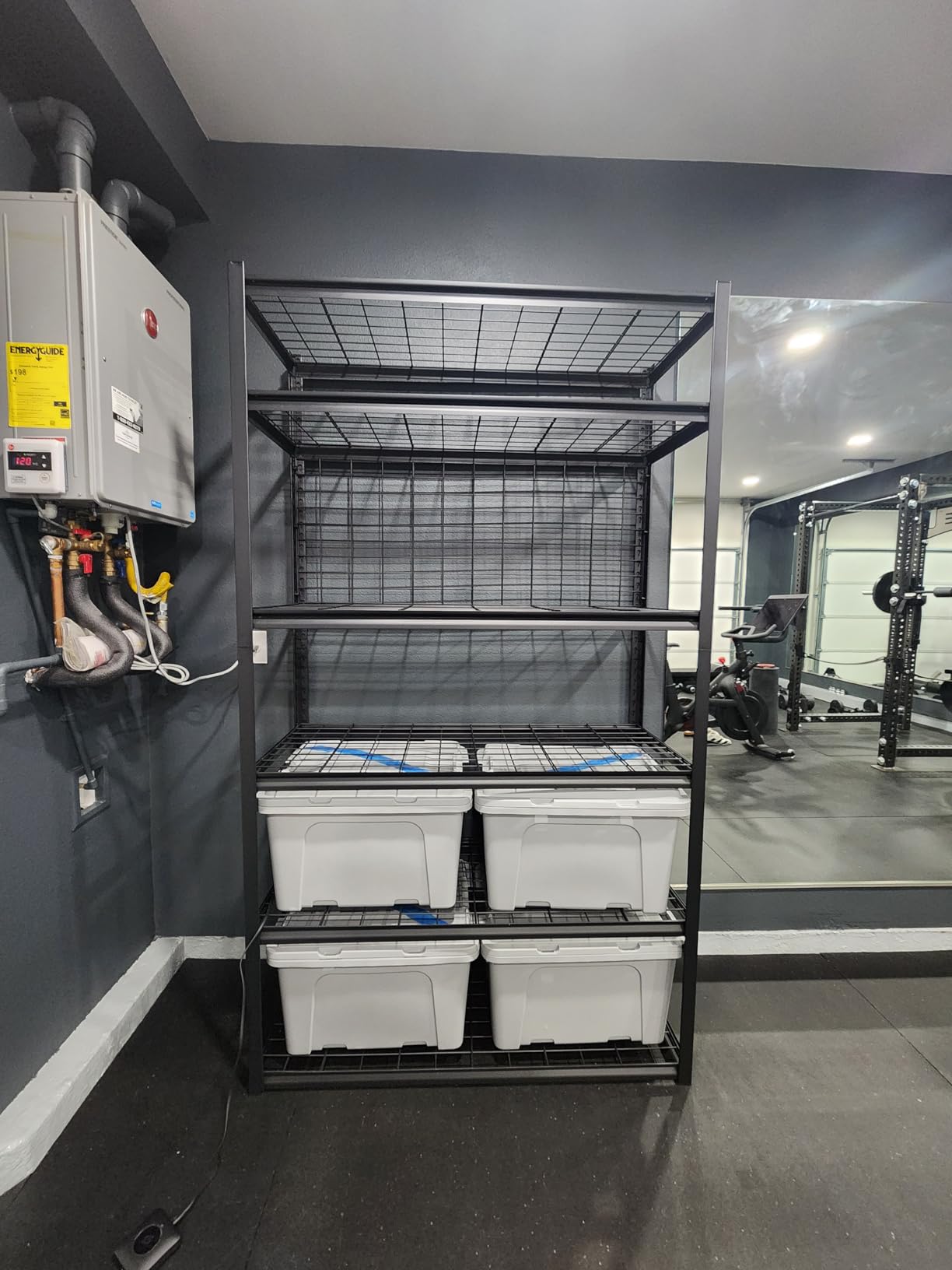 reibii garage shelving 3000 lbs storage shelves adjustable metal shelving, 5 tier garage shelves for basement, warehouse, kitchen, pantry, commercial, 72