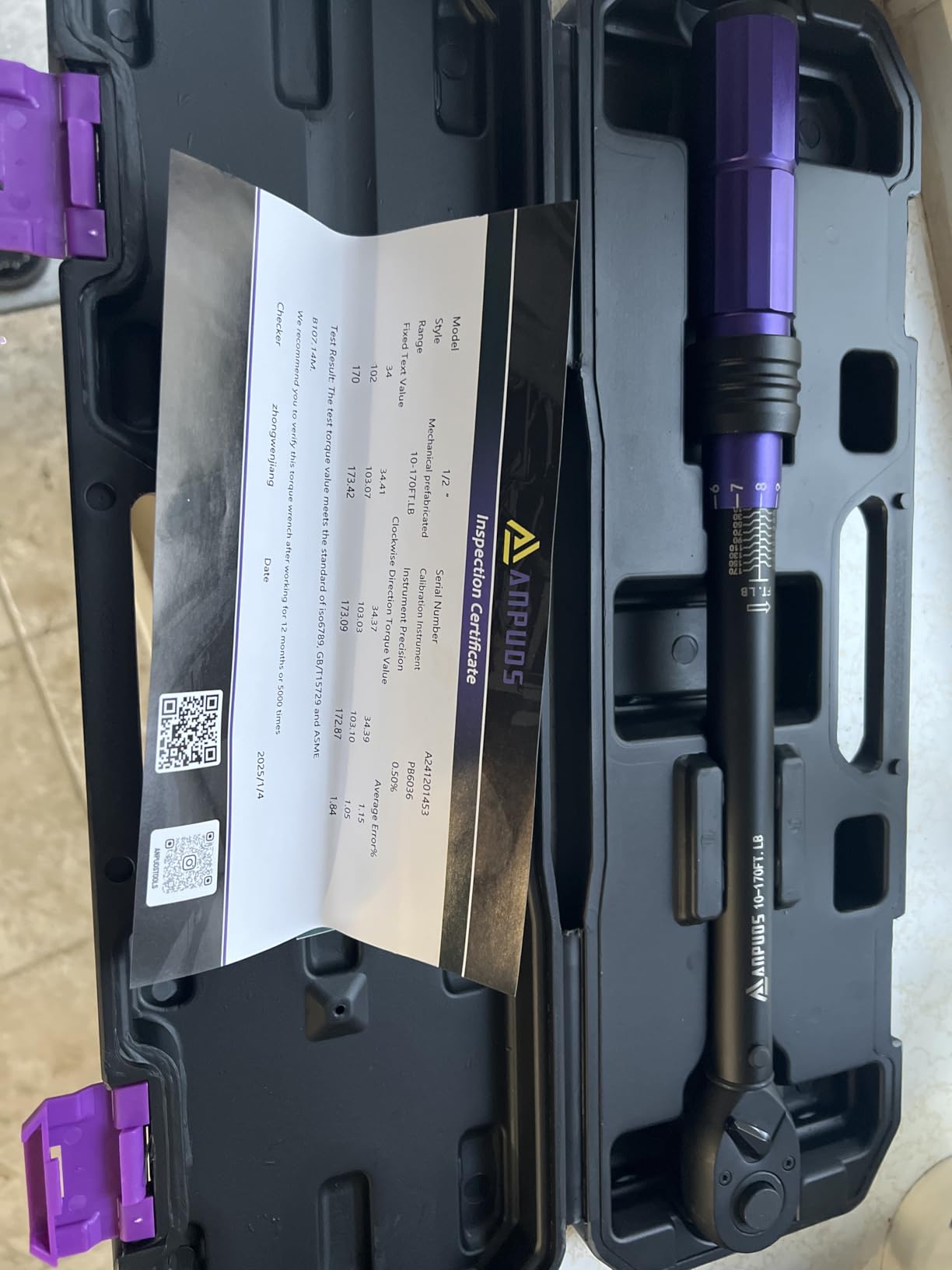 1/2 Inch Drive Click Torque Wrench, 10-170 Ft-Lb/13.6-230.5 Nm, Dual-direction Adjustable Torque Wrench with Dual Range Scales, 72 Tooth, +/- 3% High Precision for Moto, Car Maintenance customer photo 2