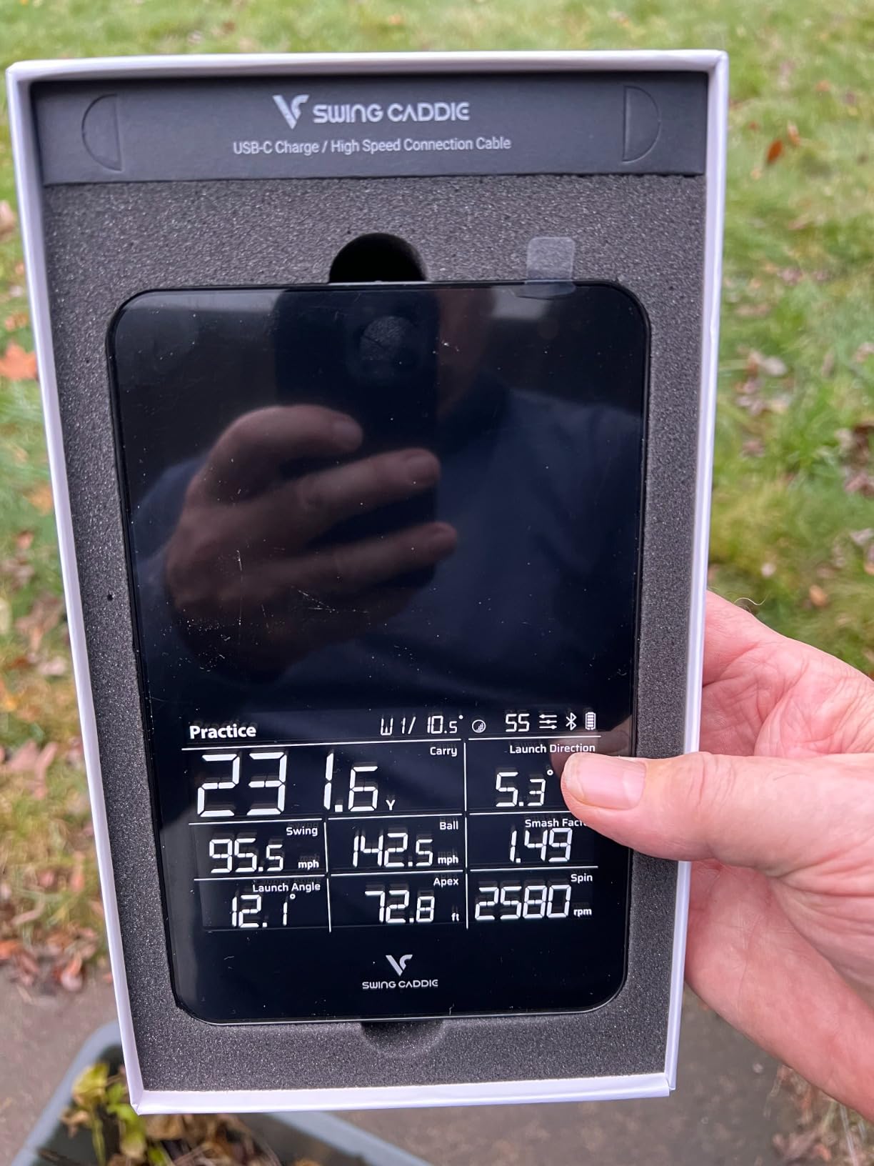 Voice Caddie SC4 PRO Golf Launch Monitor & 3D Driving Range Simulator for Indoor and Outdoor Use | Portable Golf Swing Analyzer & Golf Tracker with Built-in Screen | No Fees customer photo 2