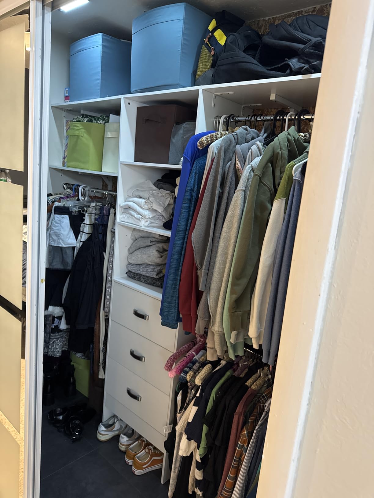 8FT Closet System, 96'' Closet Organizer System with 3 Hanging Rods, Wall Mount Bedroom Wardrobe with 3 Drawers Walk-in Closet customer photo 2