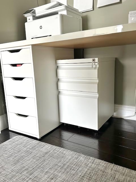 2 Drawer File Cabinet with Lock, Vertical File Cabinets for Home Office, Printer Stand, Heavy Duty Steel Office Storage Cabinet for Letter/Legal/A4, Assembly Required(Black) customer photo 2