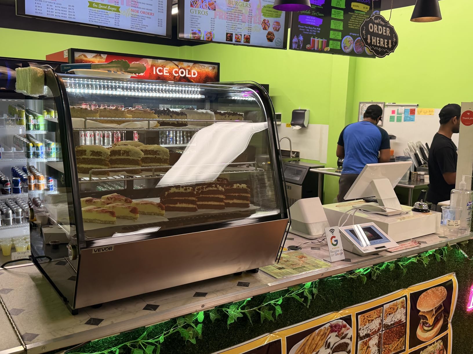 VEVOR Refrigerated Display Case, 4.2 Cu.Ft./115L Countertop Pastry Display Case, 2-Tier Commercial Display Refrigerator with LED Lighting, TURBO Cooling, Frost-Free Air-Cooling, for Bakery customer photo 1