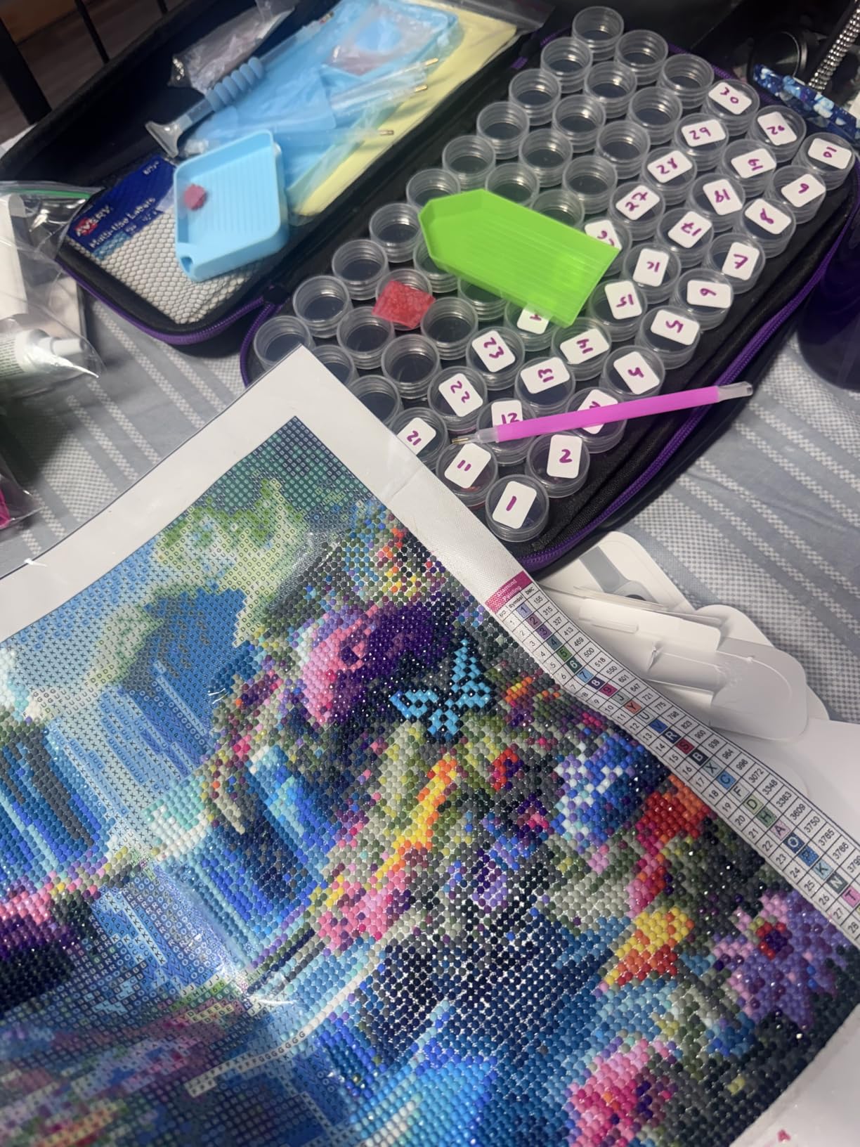 Landscape Scenery Diamond Art Kits for Adults Beginners, 5D DIY Full Round Drill Diamond Painting Kits Waterfall, Paint by Diamonds Dot Gem Art Crystal Flower Easy,Home Wall Decor 13.7X13.7Inch customer photo 1