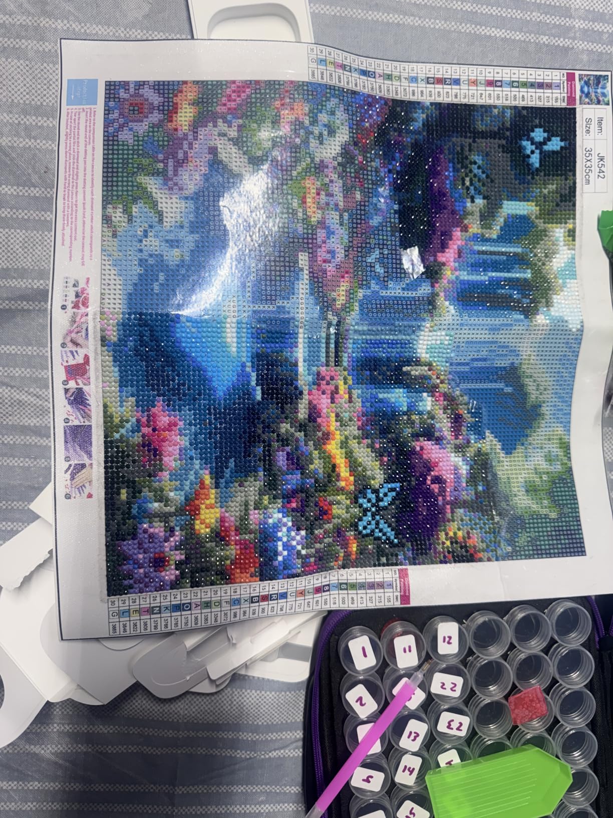Landscape Scenery Diamond Art Kits for Adults Beginners, 5D DIY Full Round Drill Diamond Painting Kits Waterfall, Paint by Diamonds Dot Gem Art Crystal Flower Easy,Home Wall Decor 13.7X13.7Inch customer photo 2