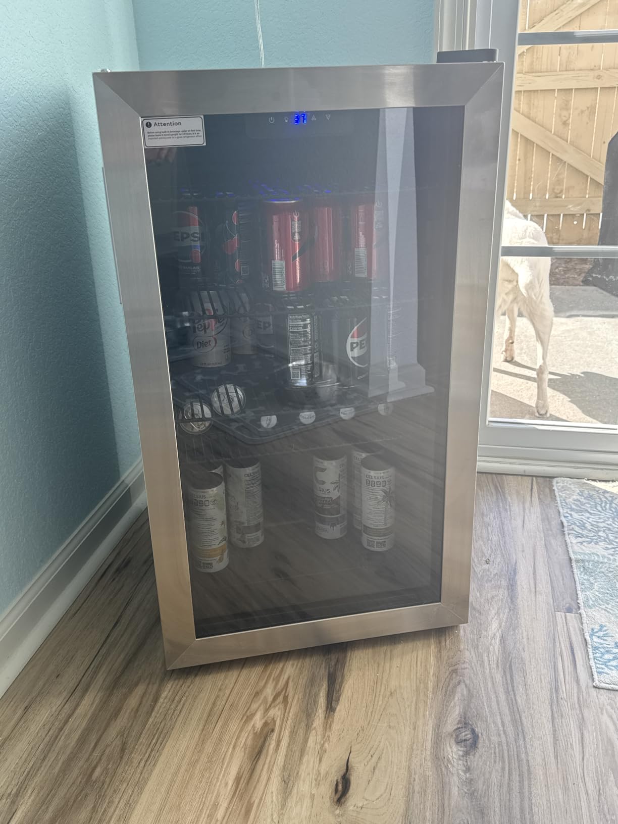 4.5 Cu.Ft Beverage Refrigerator Cooler - 145 Can Mini Fridge Glass Door for Soda Beer Wine, Small Refrigerator for Bedroom Office Home Bar, 4 Adjustable Shelves, Silver customer photo 1