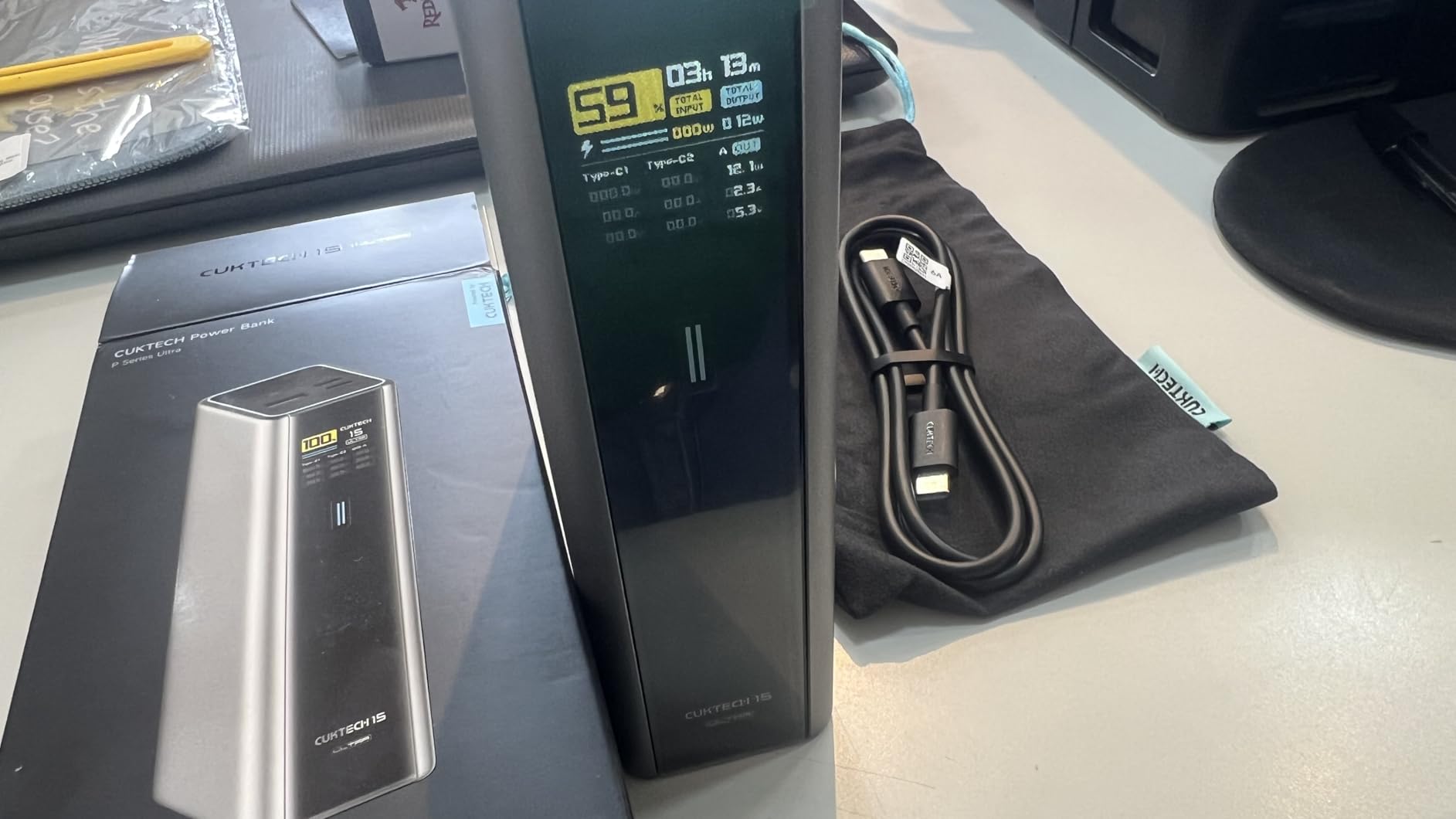 CUKTECH 15 Ultra Power Bank for Laptop, 20,000mAh 140W Portable Charger, Smart Display, External Battery for Outdoor Work and Travel customer photo 2