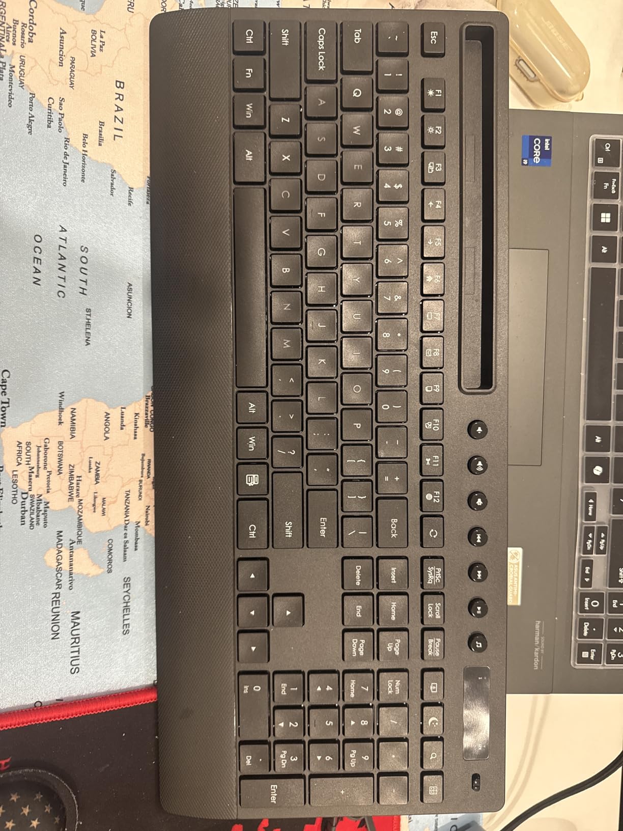 Trueque KM31 Wireless Keyboard and Mouse Combo - Full-Size Quiet Typing with Palm Rest, Phone Holder, Multimedia Keys, Power Switch, Batteries Included, Compatible with Windows, Chrome OS, PC, Laptop customer photo 1