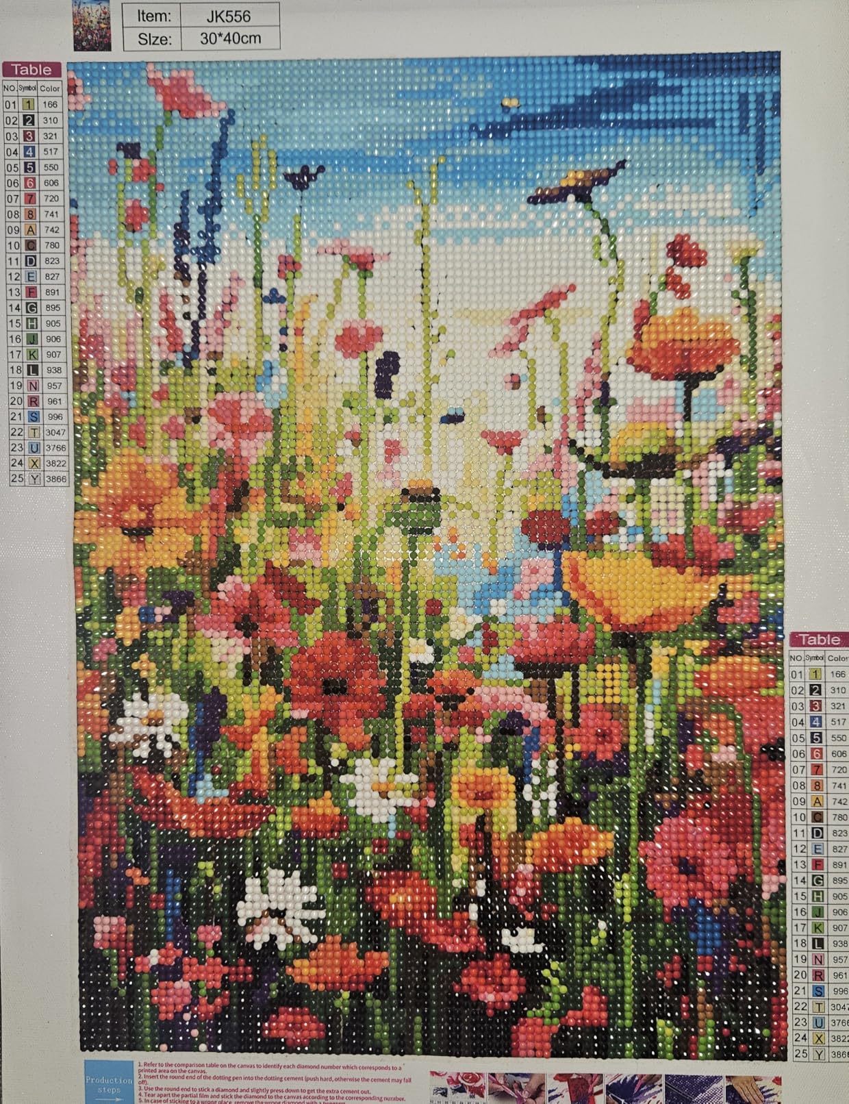 BYGFHLYW Diamond Art Painting Kits for Adults, Sea of Flowers 5D Diamond Painting Dots Art Kits for Adults Beginner, Flowers DIY Full Round Gem Crystal Art Paint by Diamond, Home Wall Decor 12x 16 in customer photo 2