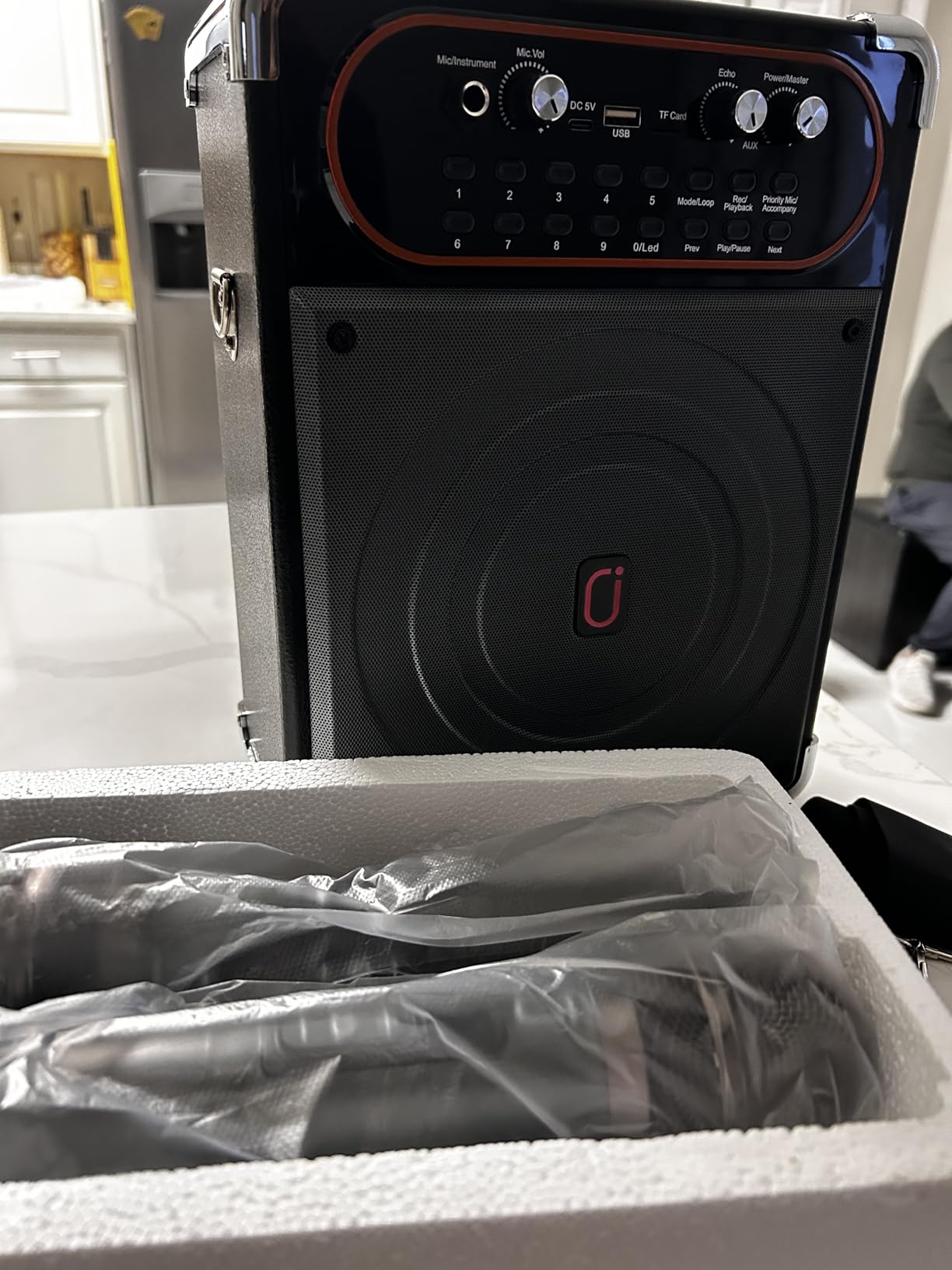 Karaoke Machine, Portable Bluetooth 5.3 Speaker with 2 Wireless Microphones for Adults, PA System with Echo Adjustment, Support TWS/TF Card/USB/AUX/TVs Connected customer photo 2