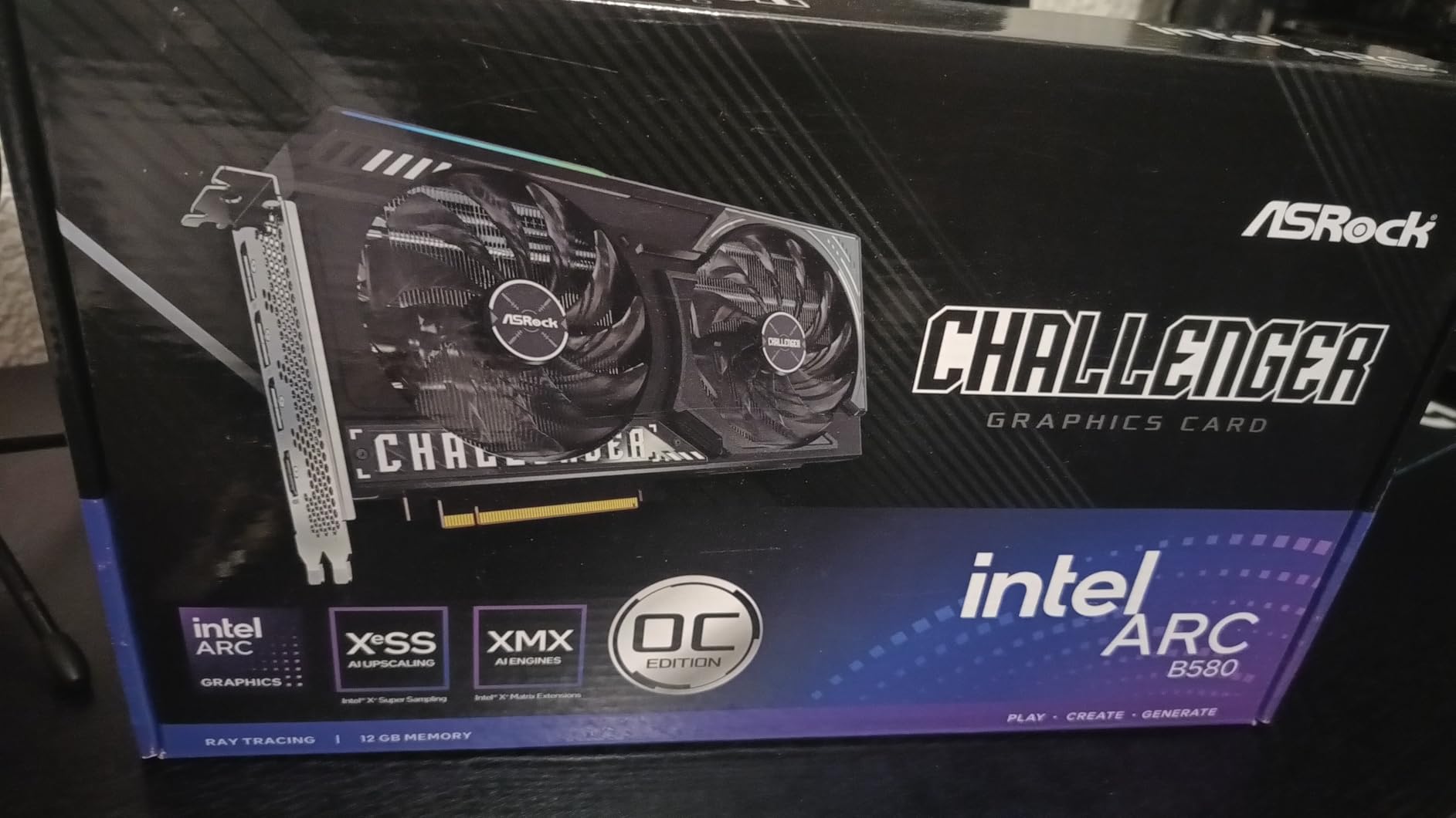 ASRock Intel Arc B580 Challenger 12GB OC Graphics Card, 2740 MHz GPU Clock, 12GB GDDR6, DisplayPort 2.1, HDMI 2.1a, Dual Fan Cooling customer photo 2