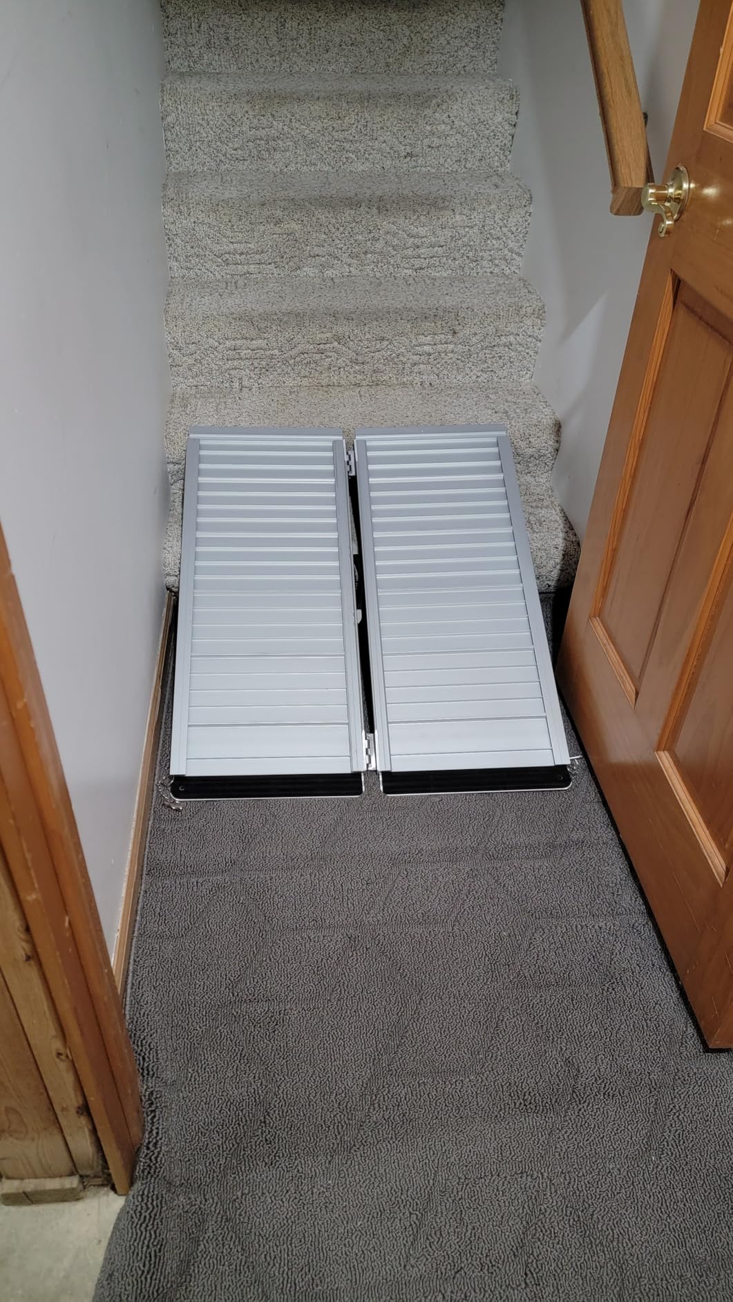Portable Wheelchair Ramp 3FT,No-Slip Aluminum Folding Handicap Ramp 800lbs Load Capacaity,Wheel Chair ramp for Home Steps,Stairs,car customer photo 1