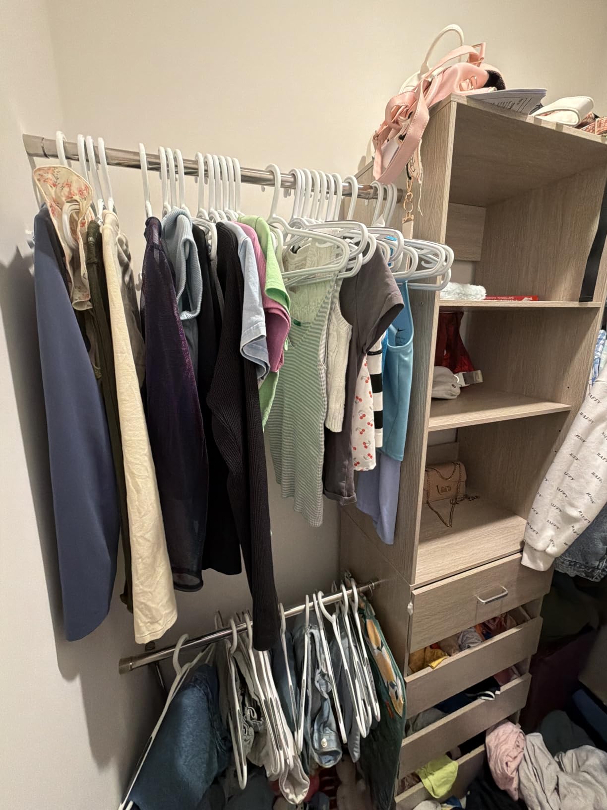 Aheaplus Closet System, 4-9Ft Closet Organizer with 4 Wooden Drawers, Wood Closet Organizer System with Tower, Walk-in Closet Organizer customer photo 1