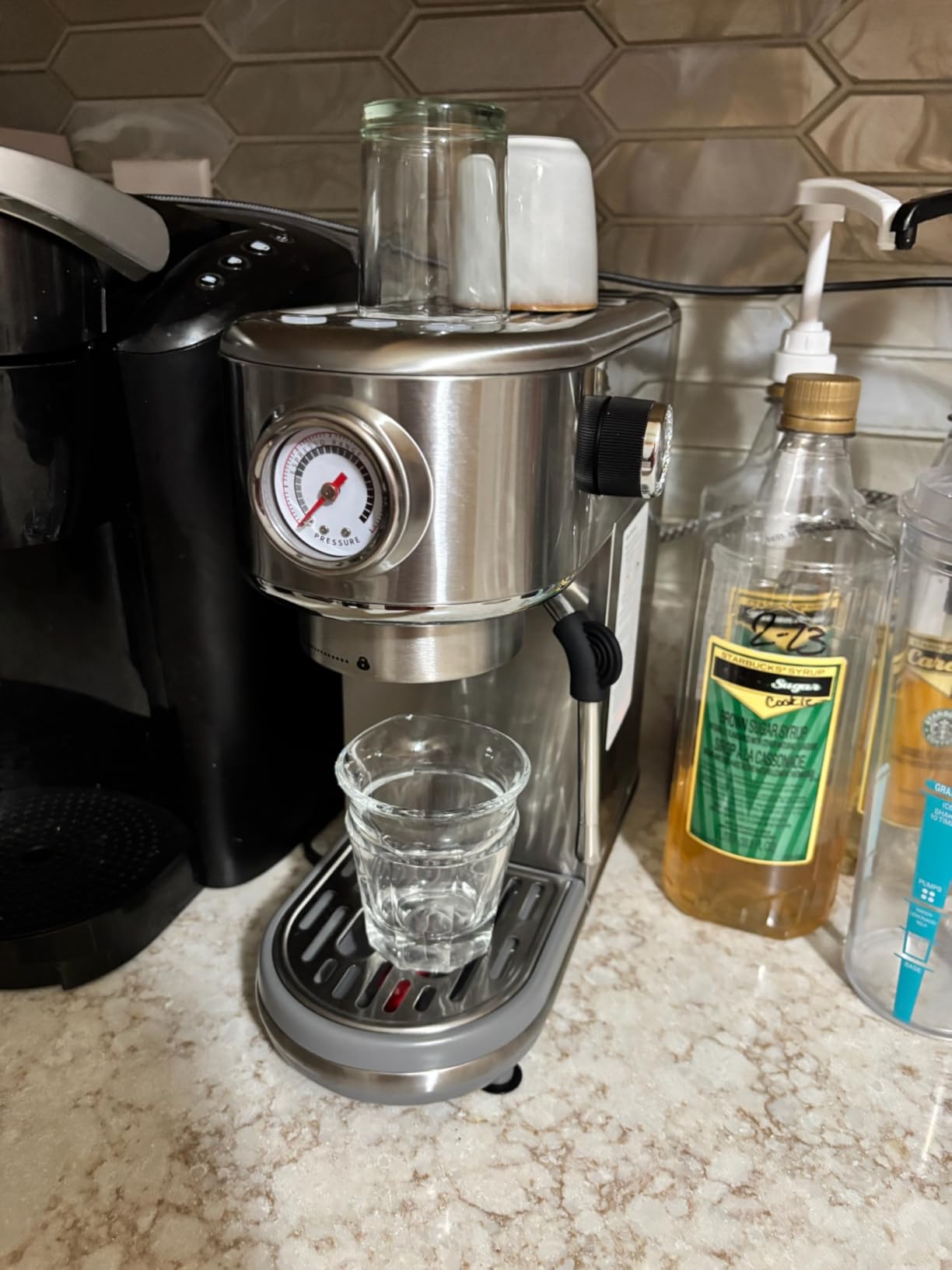 Espresso Machine with Milk Frother, 20 Bar Pressure Espresso Maker, with 44OZ Removable Tank, Compact Stainless Steel Coffee Machine for Home, Office, Latte, Cappuccino, Macchiato, Silver customer photo 1