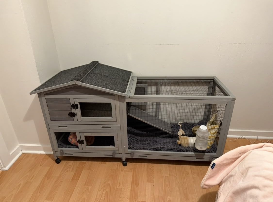 GUTINNEEN Rabbit Hutch Outdoor Rabbit Cage Indoor 51.6