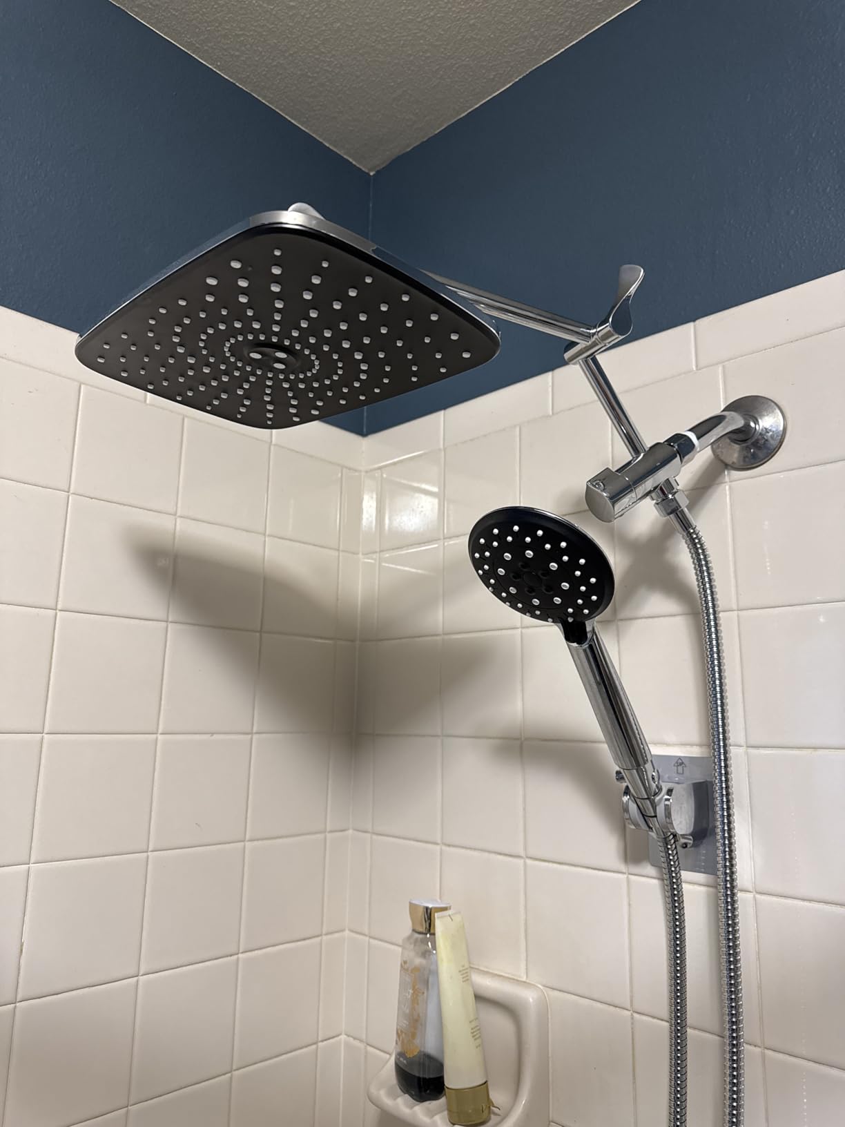 Veken Wide High Pressure Rain Shower Head with Handheld, Handheld Shower Heads with Multi Spray Modes, Rainfall Combo with 15