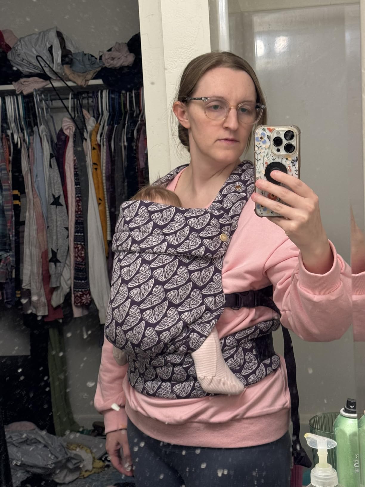 Mabē Monarch Ergonomic Baby Carrier - Premium Cotton Soft Structured Newborn to Toddler Carrier with Hip-Healthy Design, 3 Carry Positions (7-35lbs), Lightweight & Breathable, (Ebony Check) customer photo 1