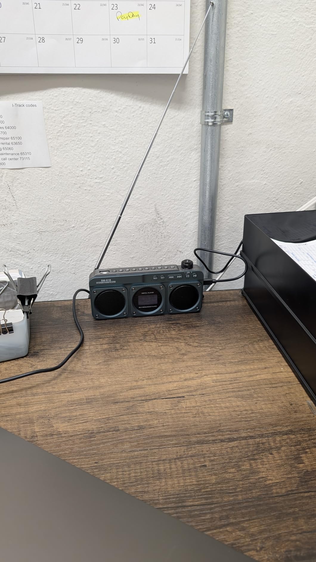 SEMIER Small Digital FM Radio Bluetooth Speaker, Handheld Rechargeable Radio Wireless Speaker, LCD Display, Double Speakers, Headphone Jack, Support USB/Micro SD Card MP3 Play for Home Outdoor (No AM) customer photo 2