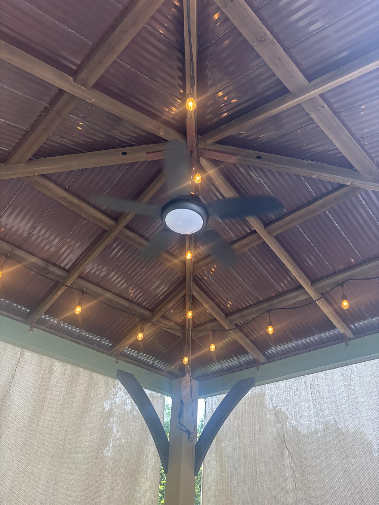 Fanbulous 42 Inch Waterproof Outdoor Ceiling Fan with Lights and Remote,IP65 Hanging Gazebo Fan with 3CCT 6-Speed DC Motor,Black Wet Rated Plug in Ceiling Fan with Cord for Patios Porch Pergola customer photo 1